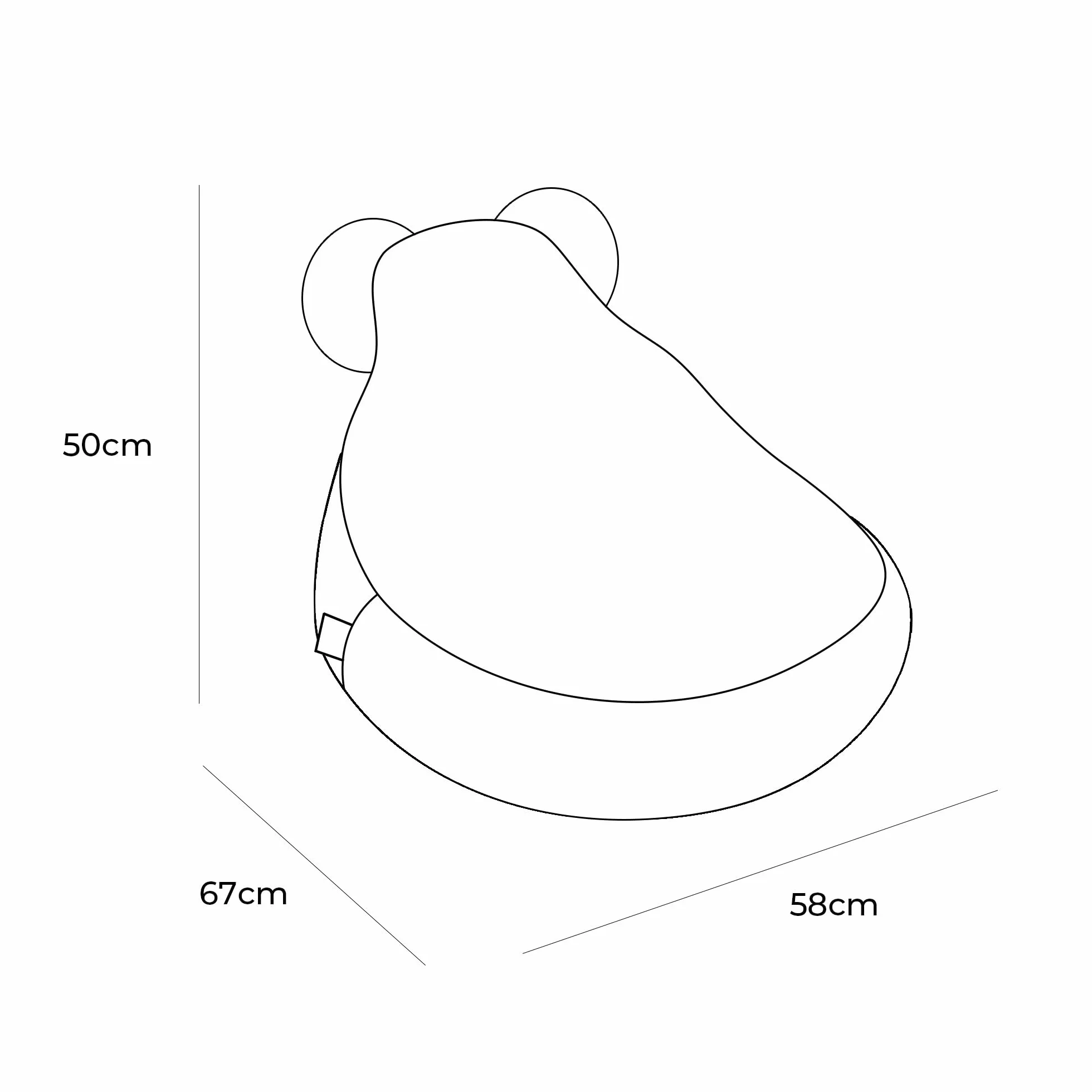 MEOWBABY Puff Oso para Niños, Beanbag, Bearly, Crema