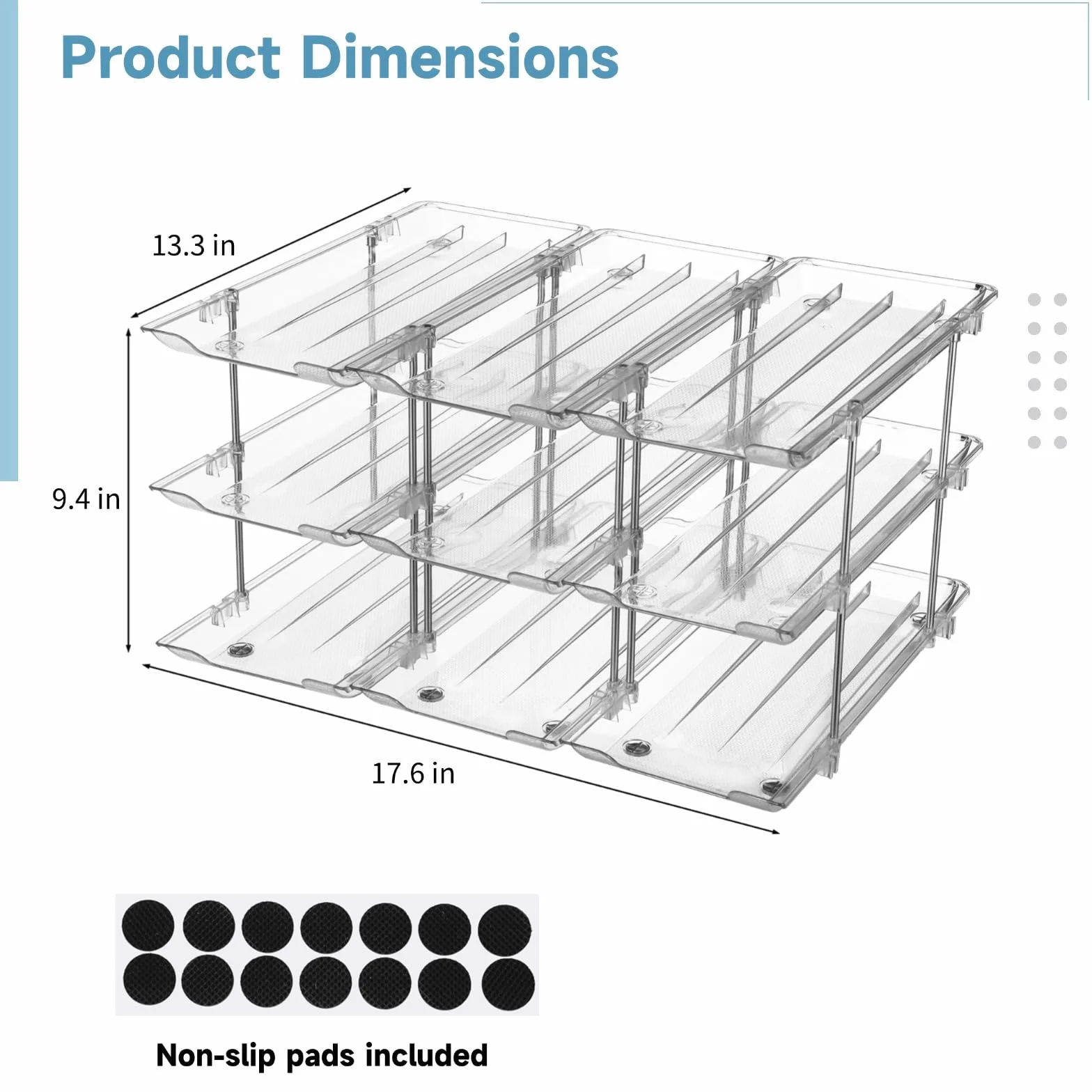 Soporte para latas, configuración modular flexible, estante de almacenamiento transparente de 3 niveles, dispensador de latas transparente, fácil instalación, organizador apilable de latas de cerveza