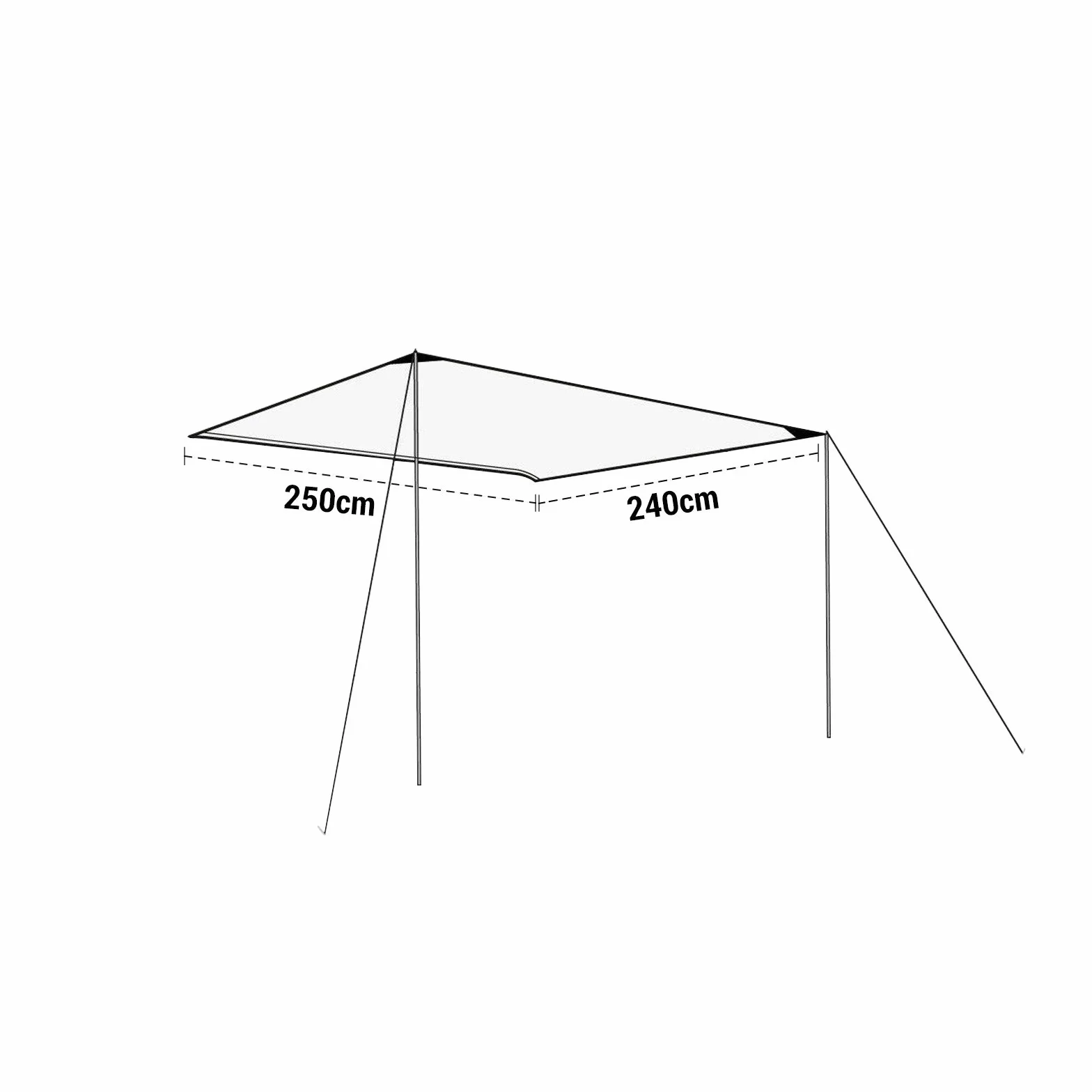 Deiwo Essential Toldo gris 2,50 x 2,4 m 2000 mm columna de agua