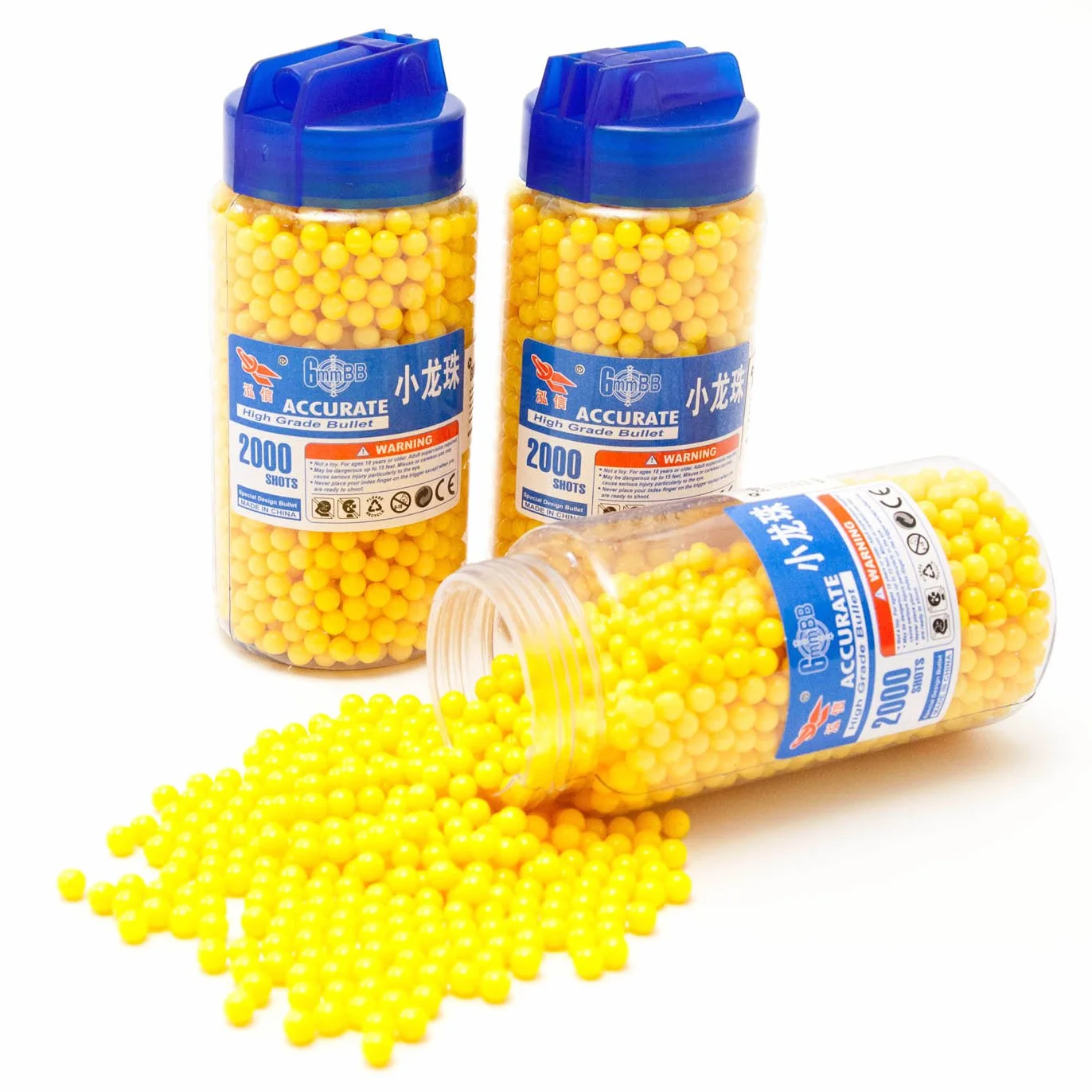 Bolas para Airsoft 6000 Unidades BB 6 mm 0,12 g High Grade Amarillo