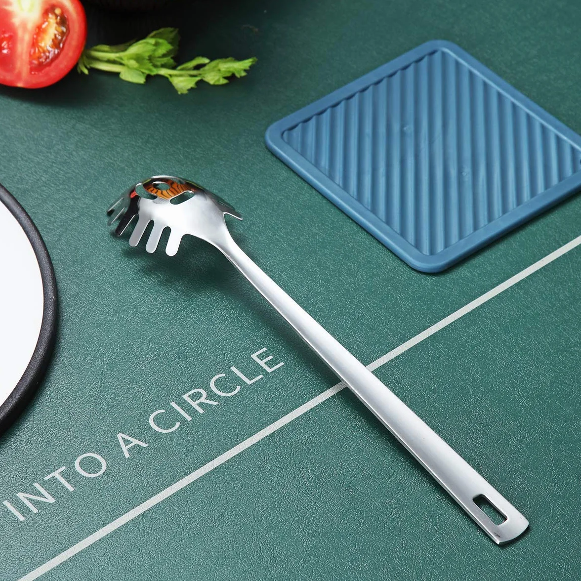 Berglander Cuchara para espagueti, Servidor para pasta, Cuchara para pasta de acero inoxidable, Tenedor para pasta, Tenedor Noddle, Resistente al calor, Apto para lavavajillas