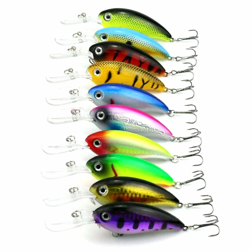 HENGJIA Crankbait Wobblers 10 cm 14 g 10 unidades Señuelos de pesca duros