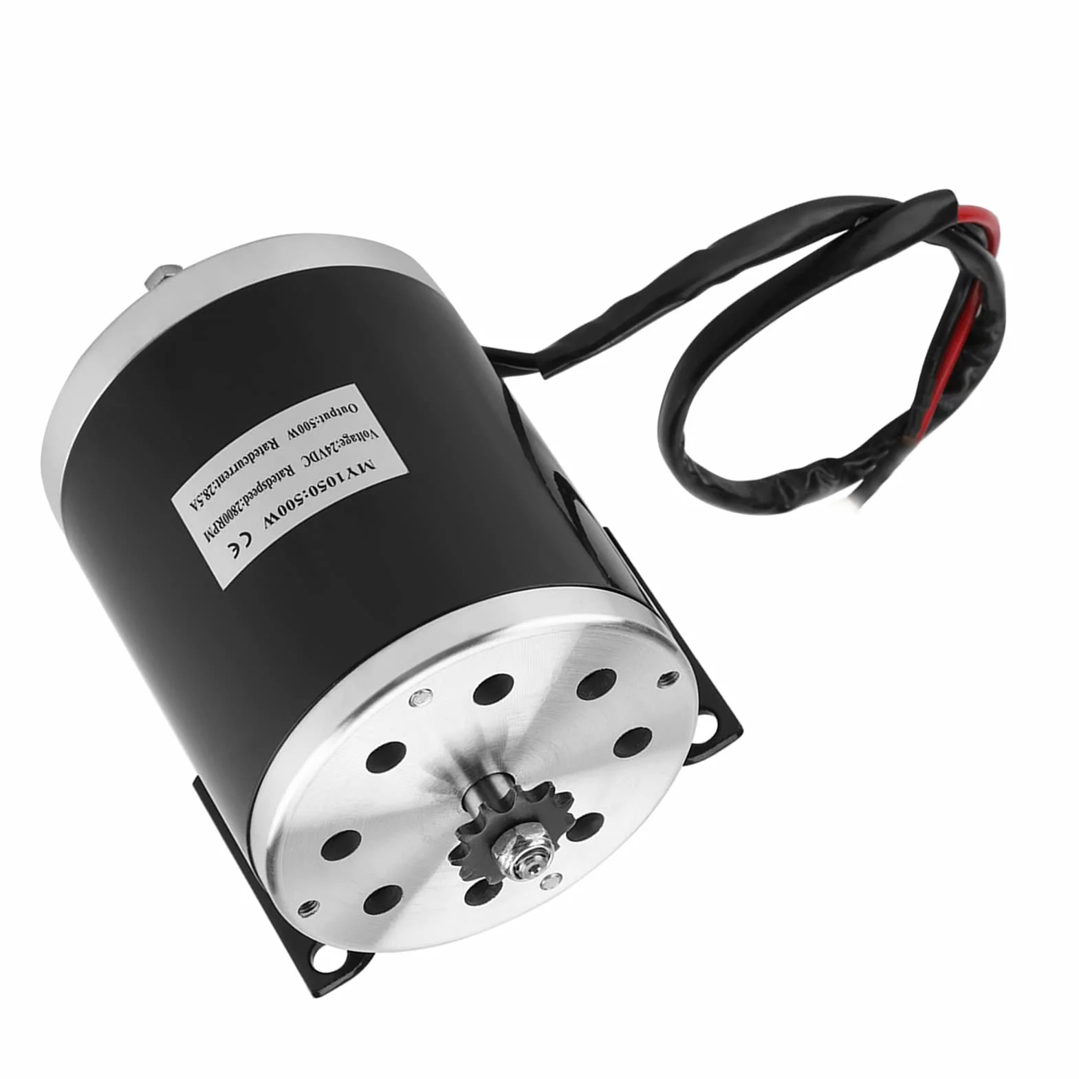 500W DC 24V Motor de Cepillo Eléctrico con Soporte para Scooter Bicicleta Gokart