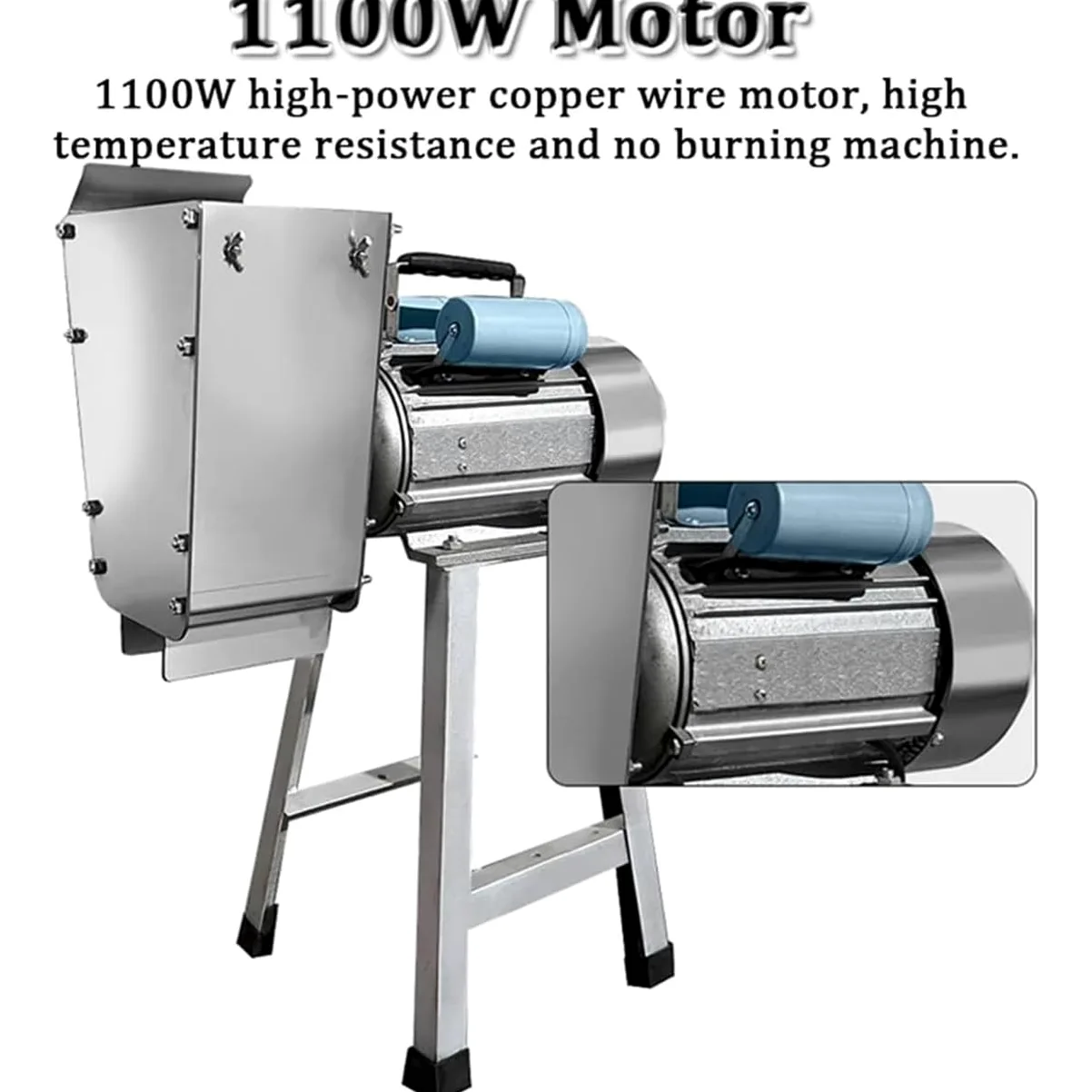 1100w Prensador De Papas De Acero Inox, Prensador De Papas Eléctrico Comercial, Prensa De Alimentos, Frutas Picadora De Verduras, Con Eje De Molienda De Precisión Y Engranaje, Rendimiento 100-200Kg/H