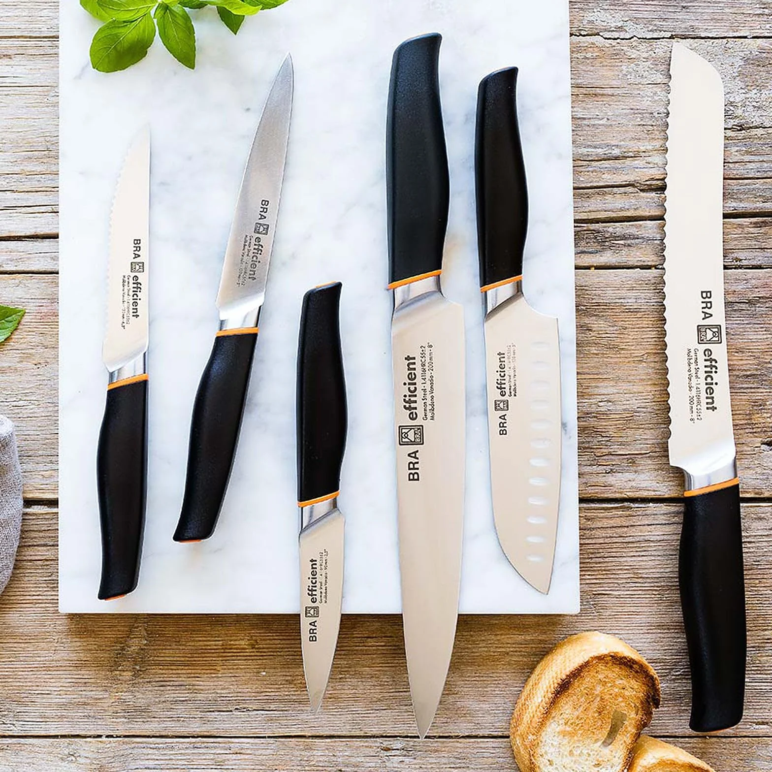 BRA Efficient | Cuchillo Cocinero, Acero Inoxidable, Gris, 3x5x32 cm, Talla única