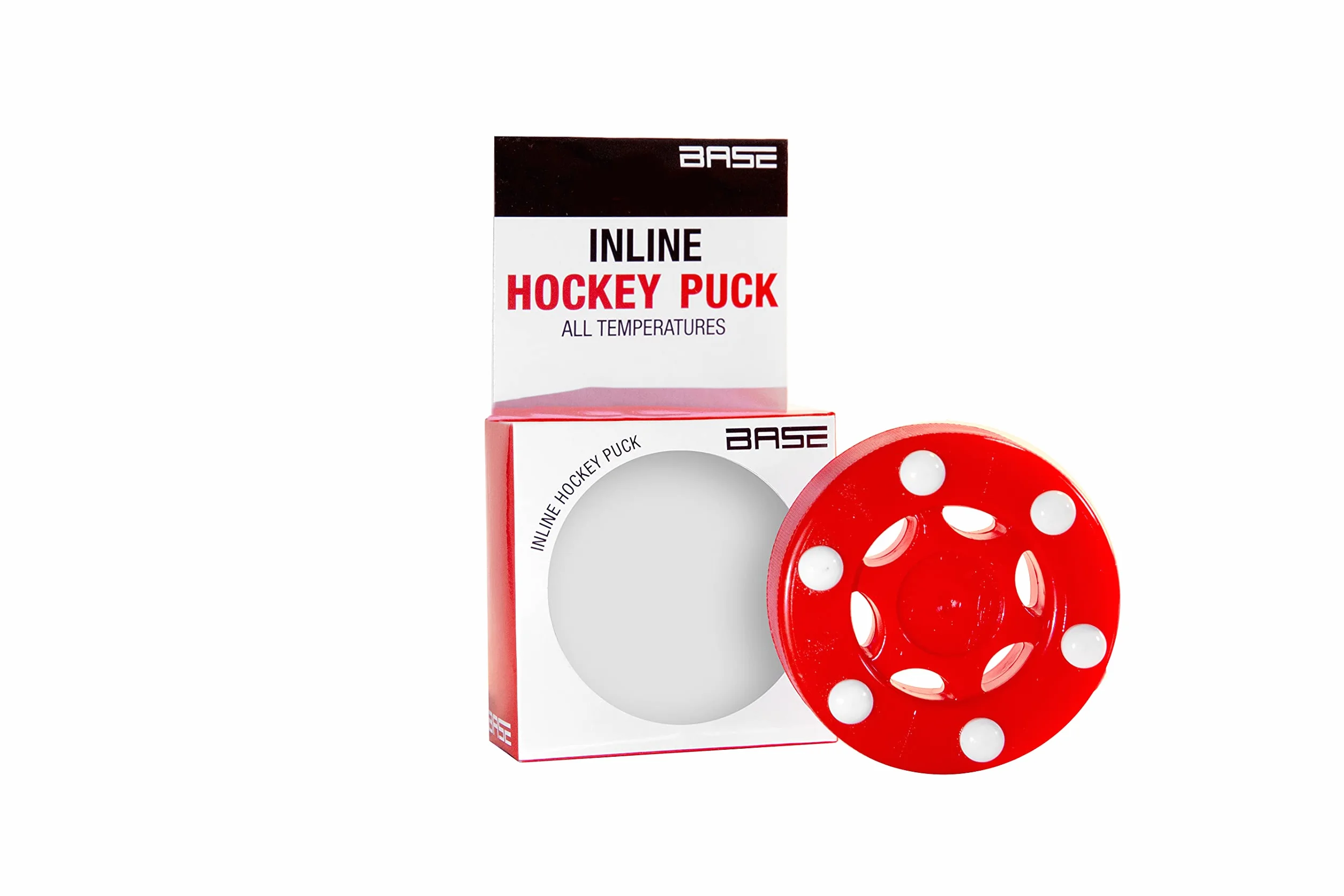 Base Puck Pro 6 Botones Hockey en Línea y Calle Rojo 8 cm
