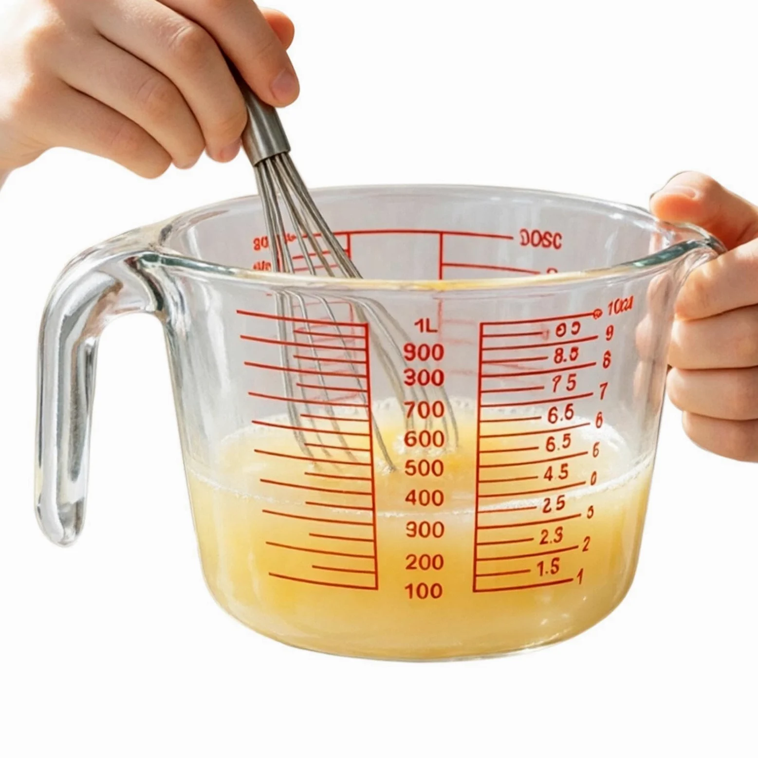 Tazas Medidoras de Vidrio Recipiente De Medición Portátil Transparente | Contenedor Medidor Vidrio Para Horno Lavavajillas Congelador Medición Horneado Cocción Cocina Hogar Casa