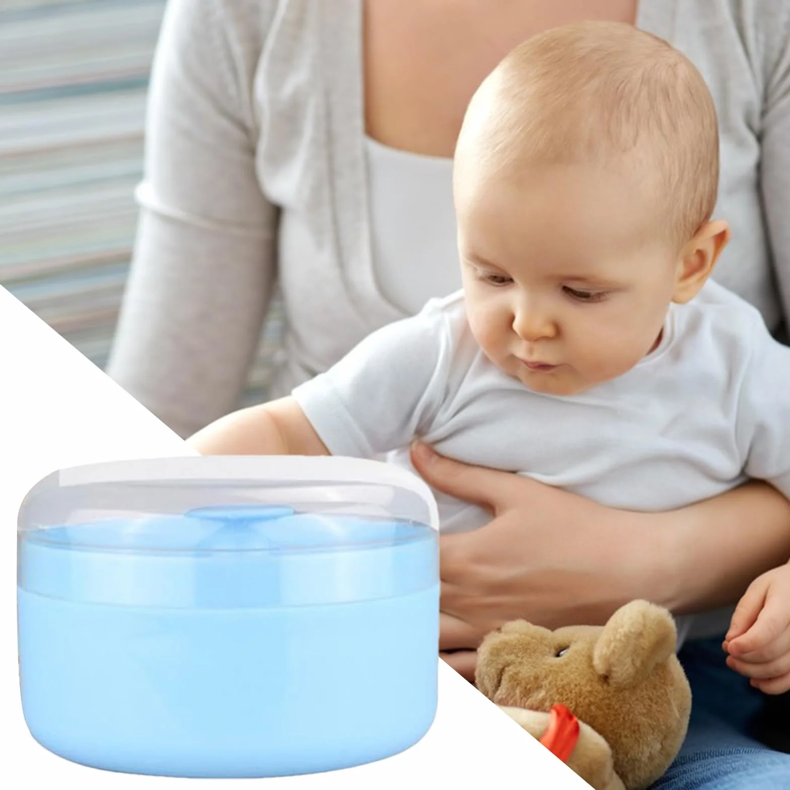 Envase Para Polvos de Talco Con Aplicador - Caja De Polvo Suelto Para Espolvorear,Soporte Para Padres Recién Nacidos Cuidadores Enfermeras Guardería Baño