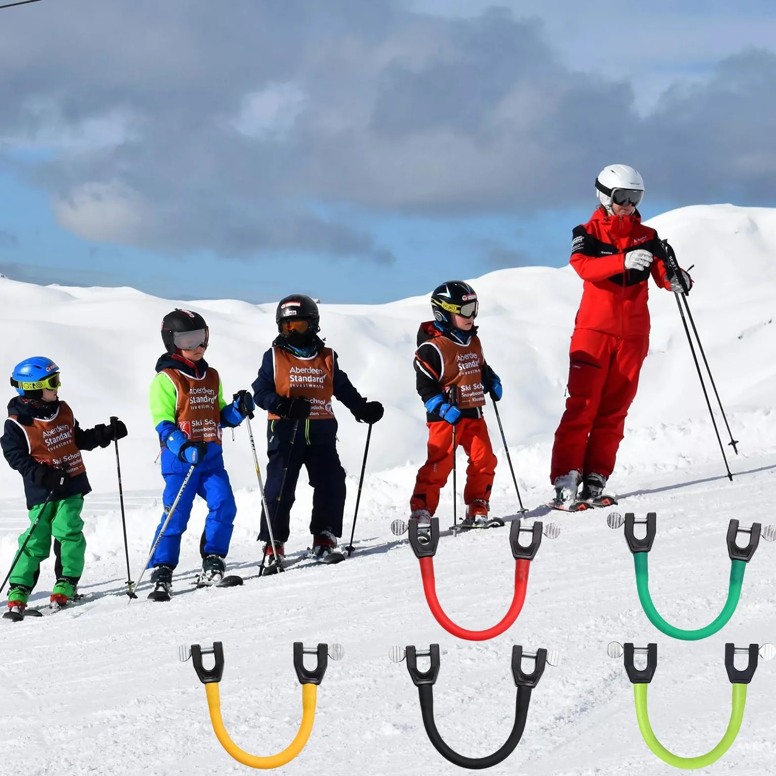 Clips de esquí para niños, Conector portátil para Snowboard y Entrenamiento