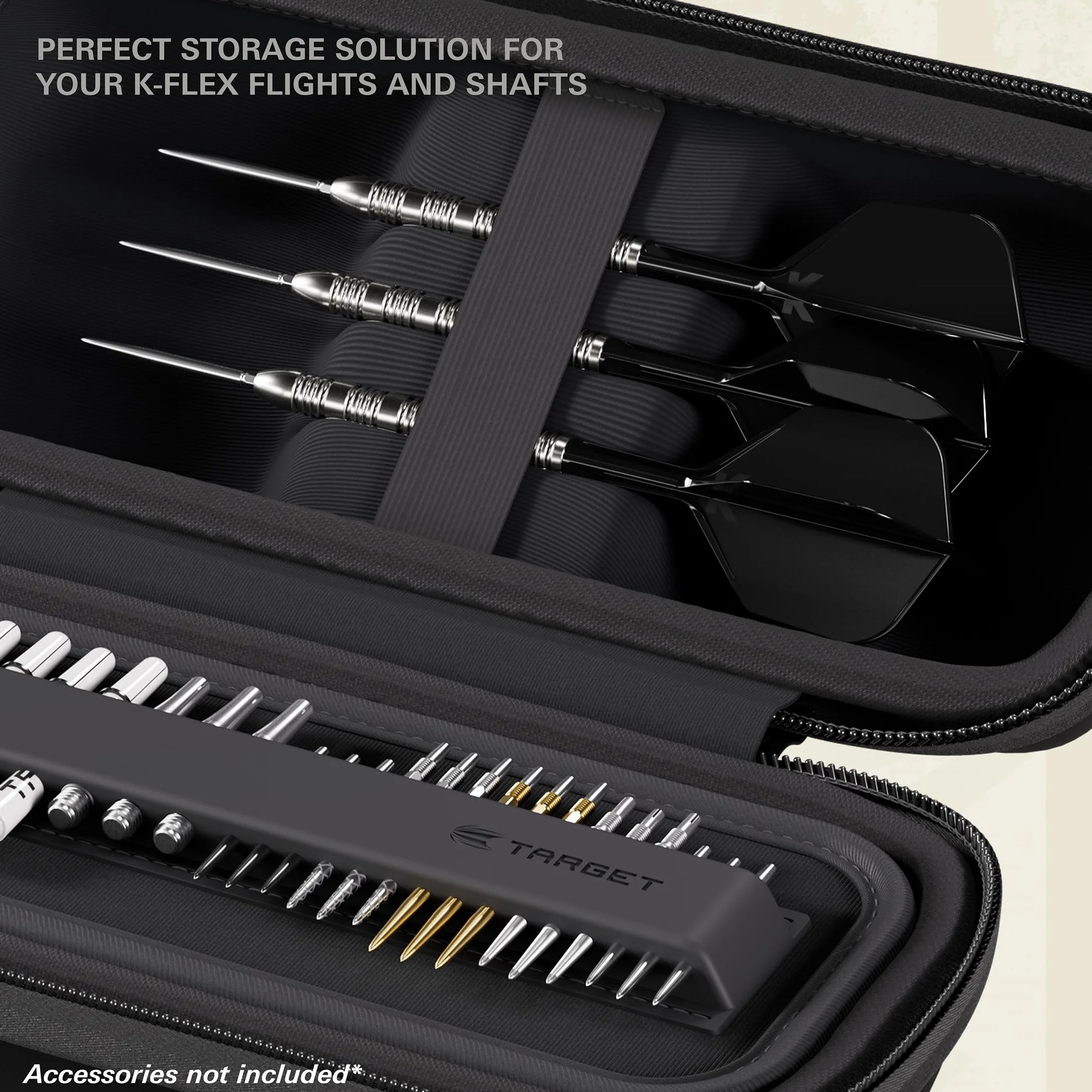 Target Darts Boa Estuche para Dardos, Talla Única – Negro | Cartera para Dardos, para Guardar Varillas, Puntas Suizas, 6 Dardos Completamente Montados, Accesorios Adicionales
