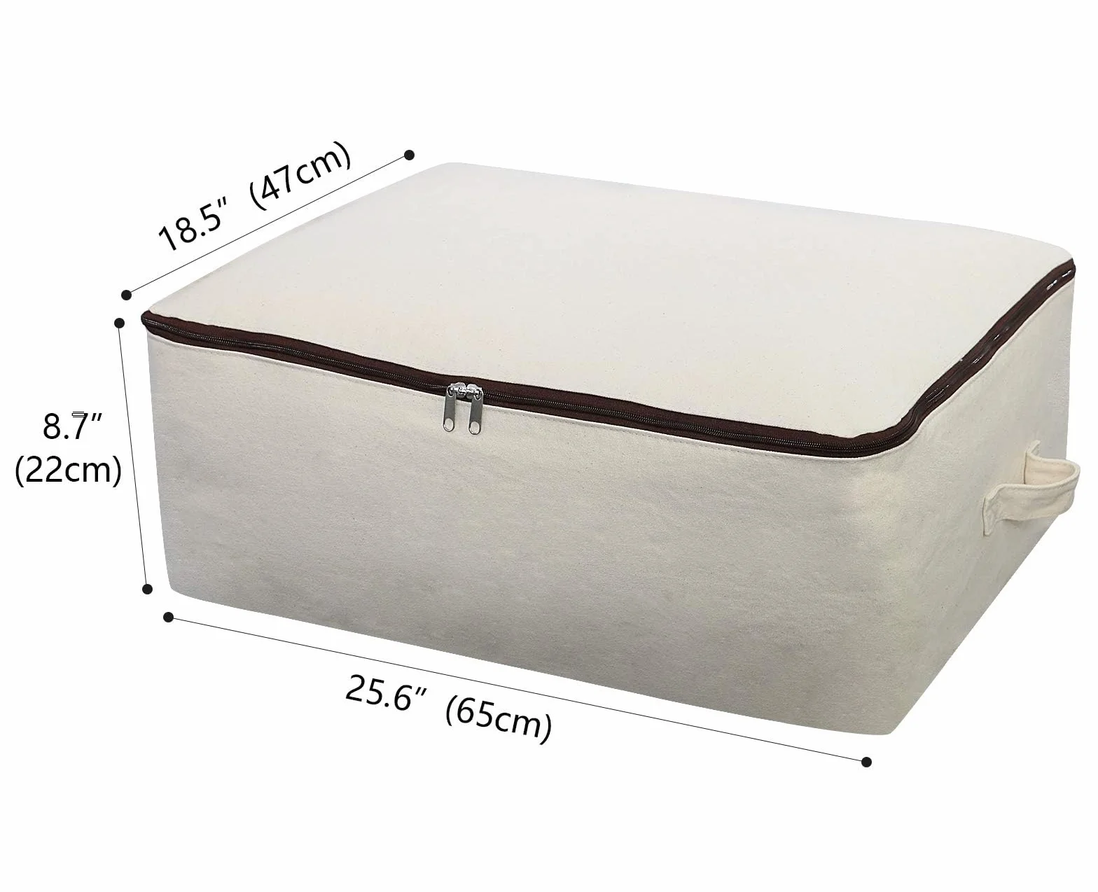 Bolsa de lona de gran capacidad Omygarden, 65x47x22cm, Beige, 2pcs | resistente, suave y transpirable; lavable a máquina; ideal para guardar edredones, jerséis, vaqueros y mucho más.