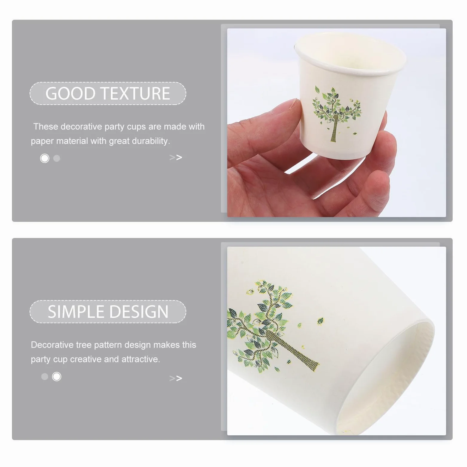 Abaodam 500 Vasos de Papel Desechables de 3 Oz Ligeros y Seguros para Bodas y Fiestas, Diseño Simple y Generoso, Capacidad de 60ml para Bebidas