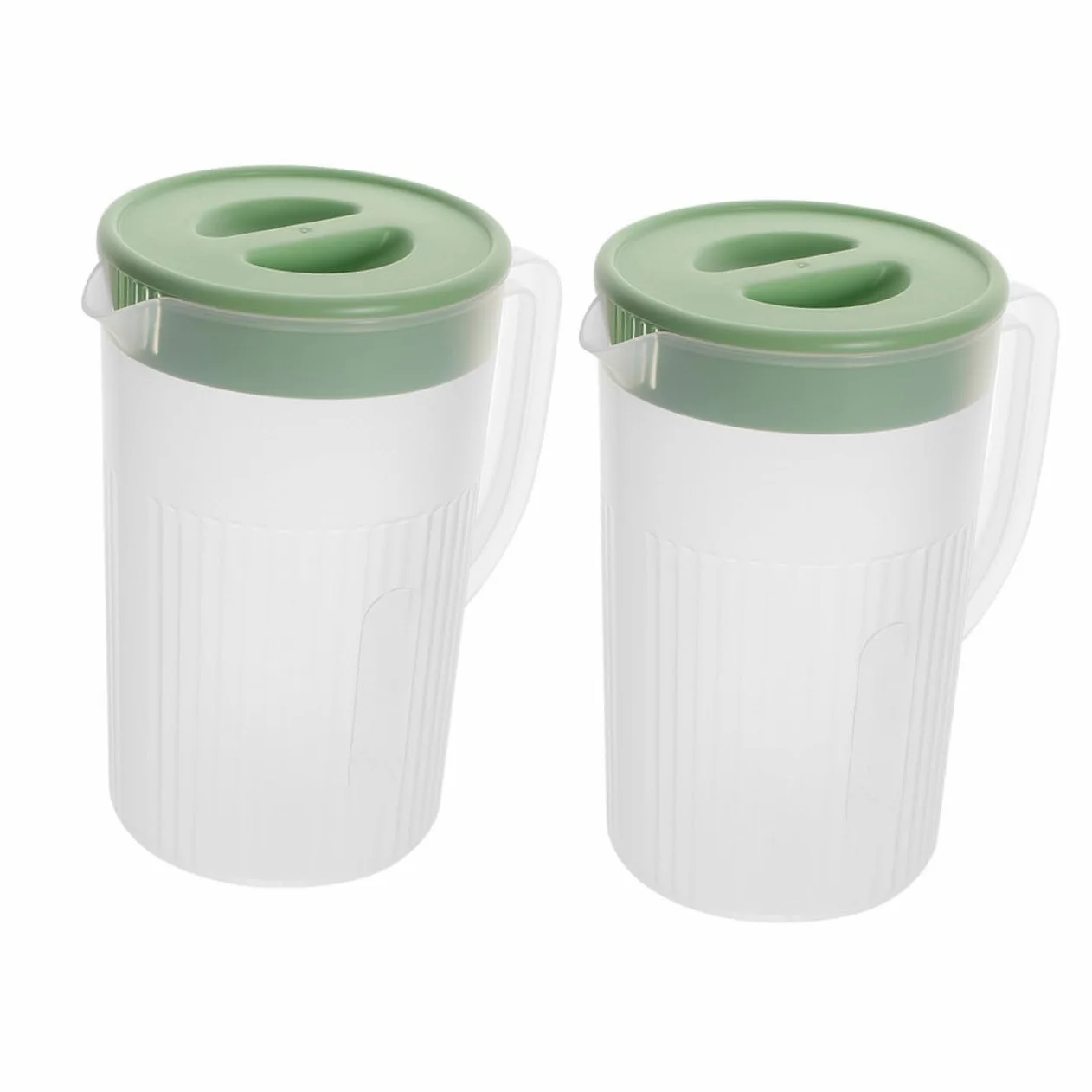 Garneck 2 piezas Jarra de Agua Grande con Tapa Resistente al Calor para Nevera y Bebidas Frías Limonada y Café Helado Casa y Oficina