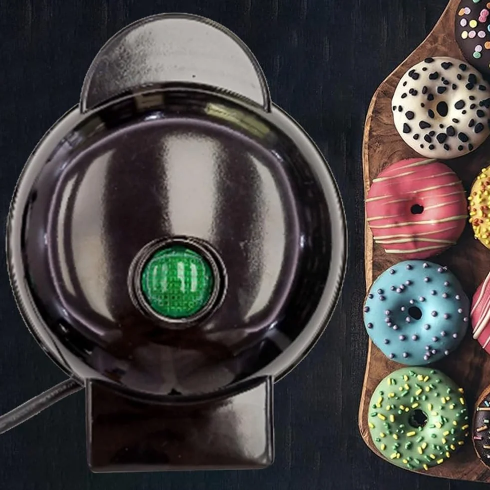 Máquina Eléctrica para Hacer Donas, Cocina con Revestimiento Antiadherente, para Hacer Donas, Aperitivos para Niños, Postres, Mini Máquina para Hacer Donas, Enchufe Europeo C