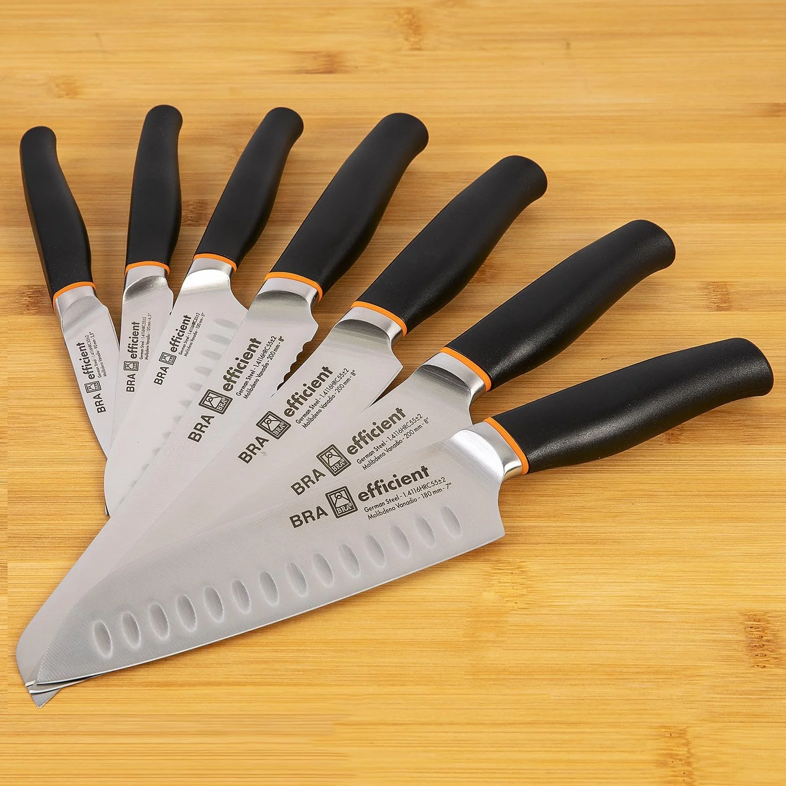 BRA Efficient | Cuchillo Cocinero, Acero Inoxidable, Gris, 3x5x32 cm, Talla única