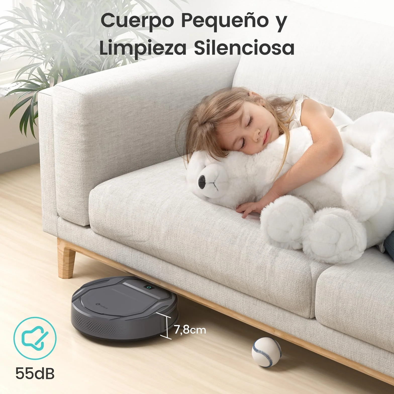 Lefant Robot Aspirador, Succión de 2200 Pa,120 Min Autonomía, Aspirador Robot Sin Enredos, Delgado, Wi-Fi/App/Alexa, Ideal para Pelo de Mascotas, Alfombras de Pelo Bajo (M210 Pro Gris)