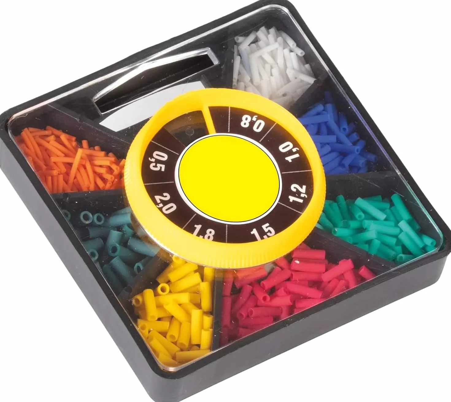 Juego de anillos de boya de goma 7 compartimentos 0,5-2,0 mm