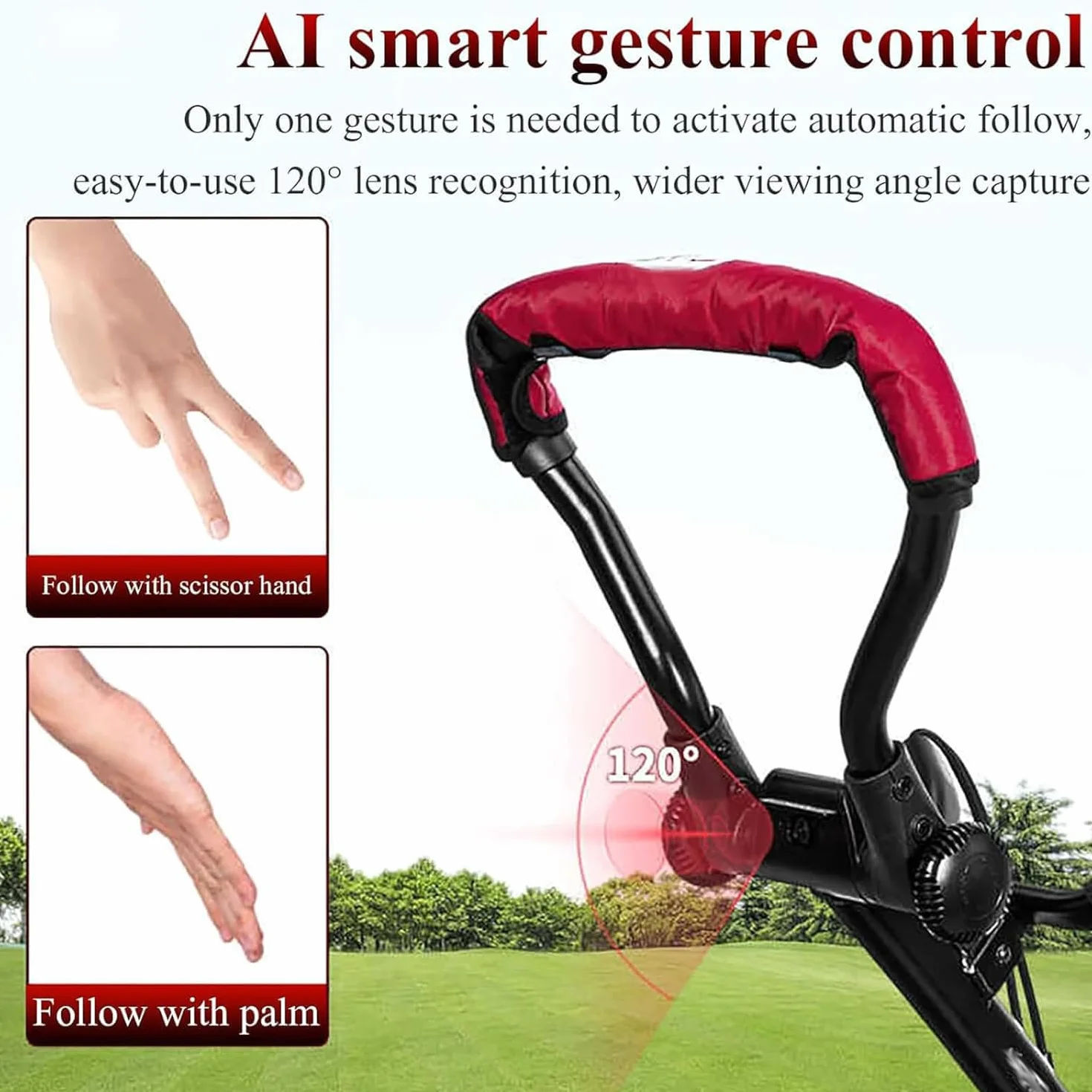 Carrito de Golf Eléctrico Robótico Inteligente con Control Remoto, Seguimiento Automático y Batería de 27 Hoyos