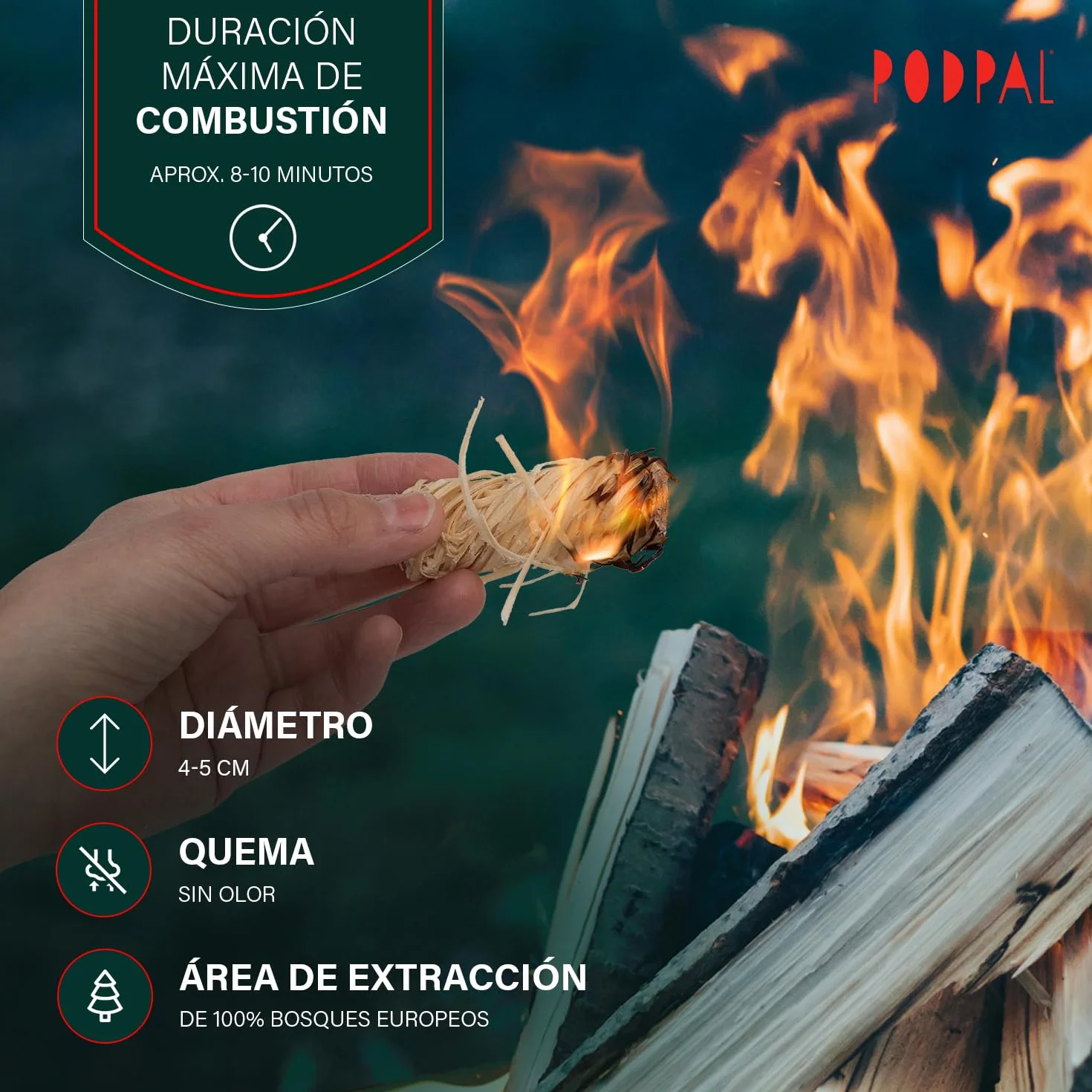 Encendedor de Lana de Madera, 200 Bolas de Fuego, 2 kg para Barbacoa Chimenea