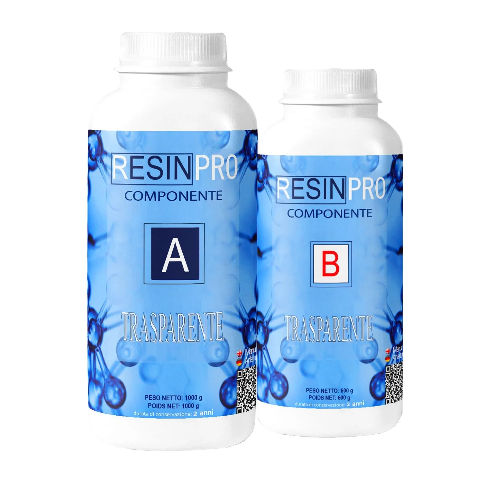 1.6 Kg Resina epoxi transparente No Tóxica una vez curada de dos componentes – Resina + Endurecedor, efecto agua para creaciones artísticas, recubrimiento de superficies, modelado, joyería, bricolaje
