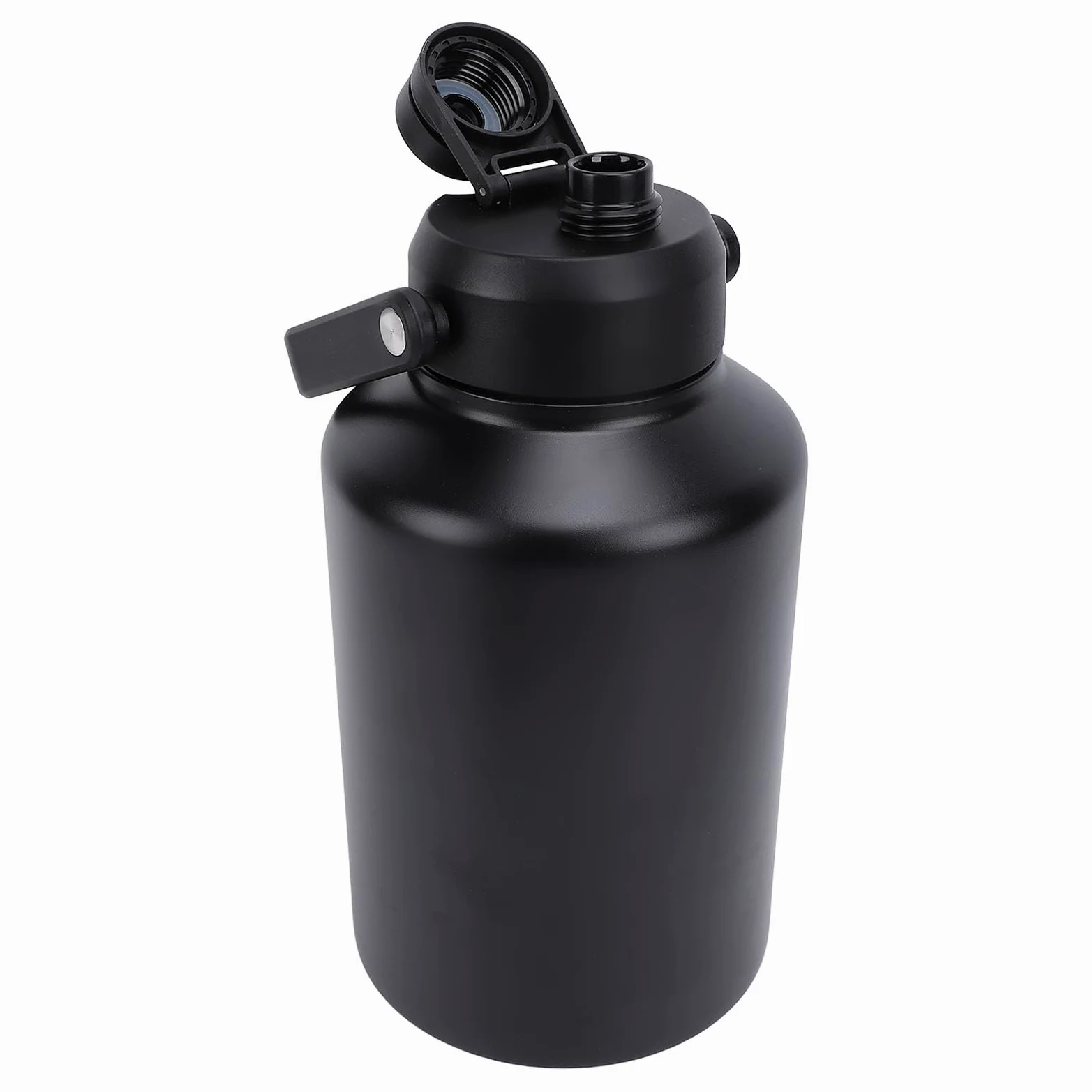 Yctze Botella Deportiva con Aislamiento Doble W de Acero Inoxidable de 3,8 L de Color Caqui para Entrenamientos en Cámara Al Aire libre: Botella para actividades. (BLACK)
