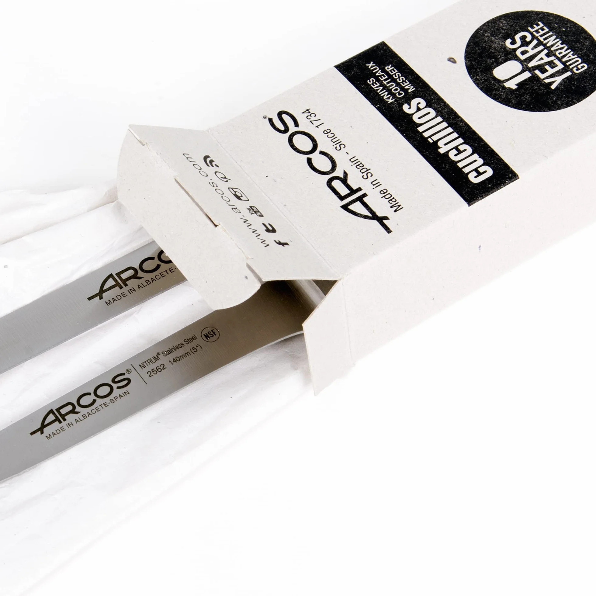 Arcos | Cuchillo Jamonero Cuchillo deshuesador | 2 Uds | Set cuchillos jamoneros 250 mm y cuchillo deshuesador (140 mm) jamonero profesional | cuchillo carnicero profesional | Eco
