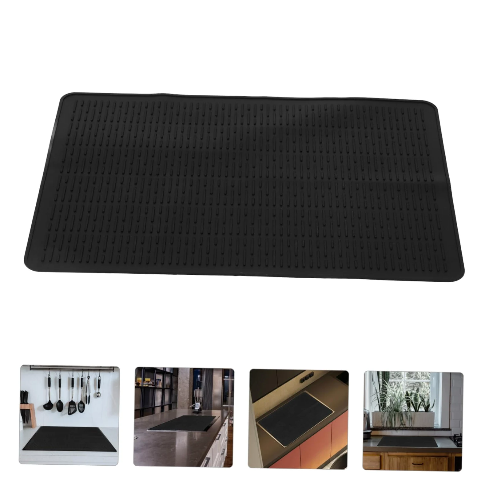 ULTECHNOVO Alfombrilla de Silicona Reutilizable para Cocina Inducción Xin como de Encimera y Escurridor de Utensilios Color Negro