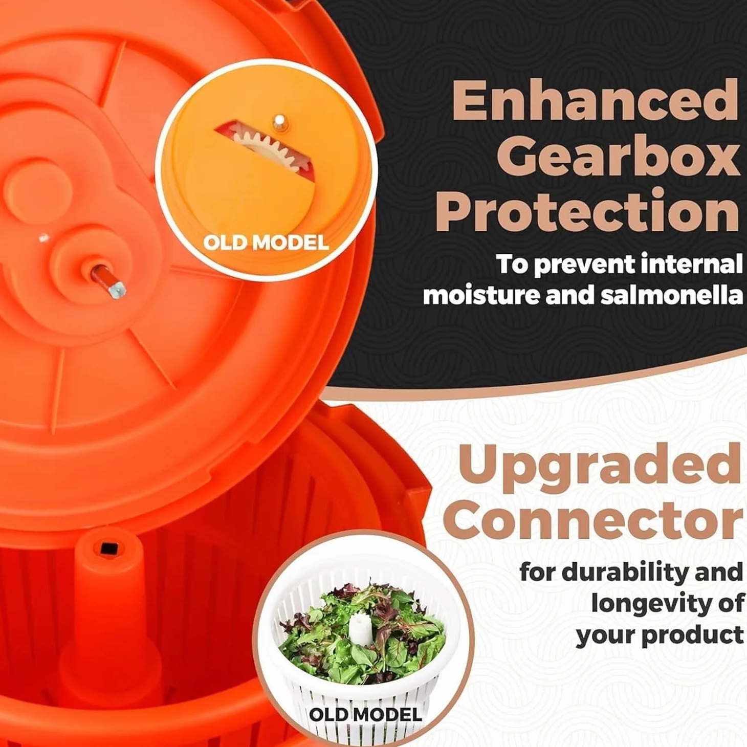 Centrifugador manual de ensalada, lavadora y secadora de lechuga grande, cubo de secado de verduras con cesta de drenaje para cocina