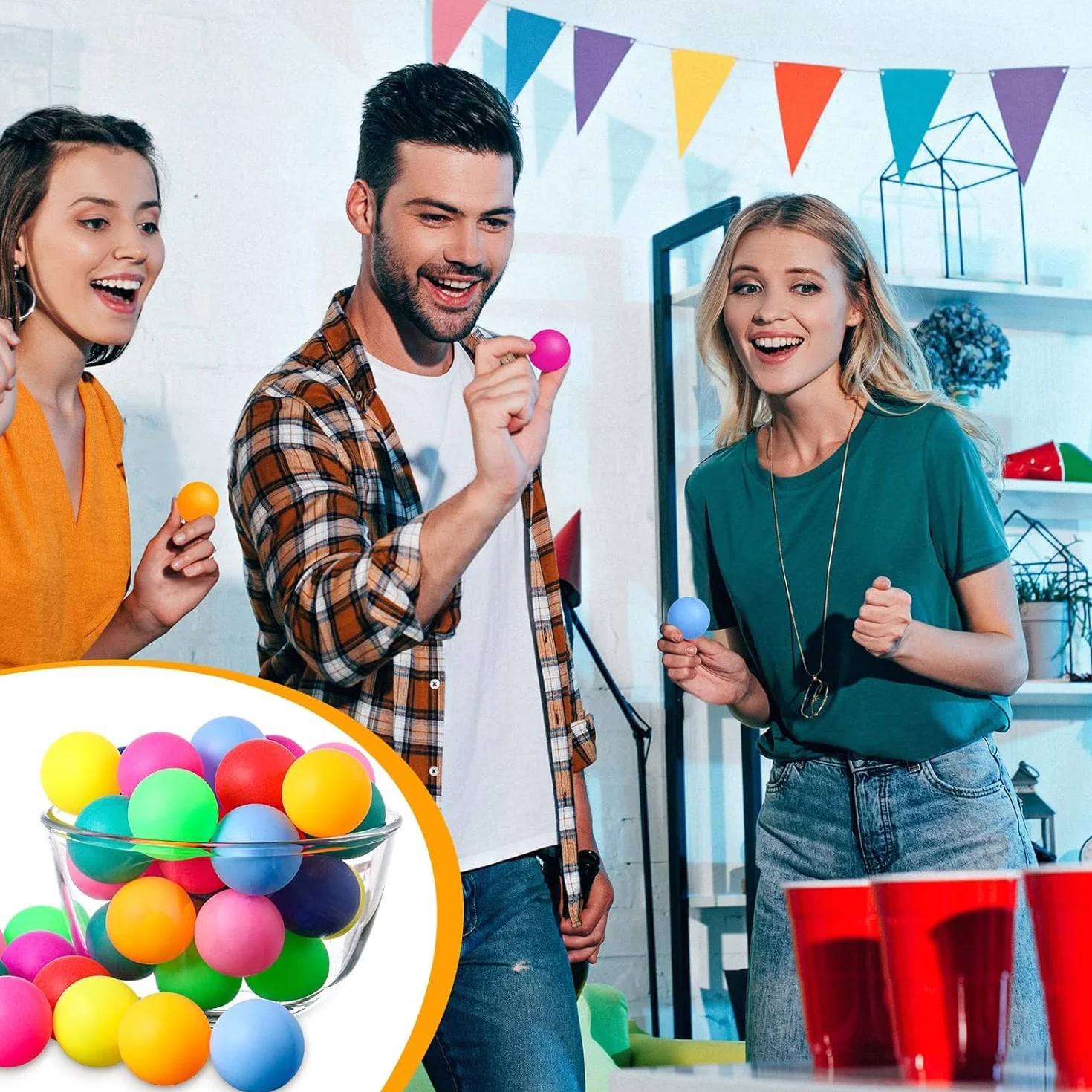 Pelotas de Ping Pong Coloridas 40mm Multifunción para Adultos y Niños