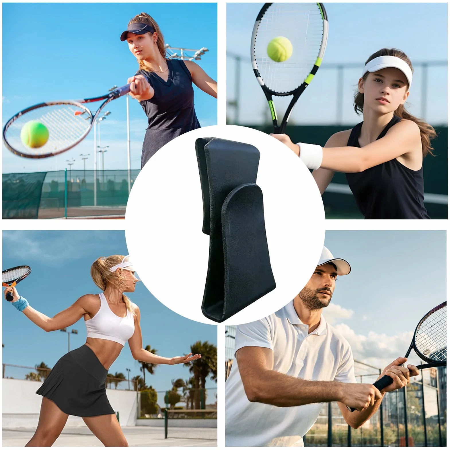 Genérico Soporte para Teléfono en Valla | Base con Vista de Raqueta para Grabadora - Sujetador para Smartphone en Red de Pelotas - para Gimnasio Ejercicio al Aire Libre Tenis y Pádel