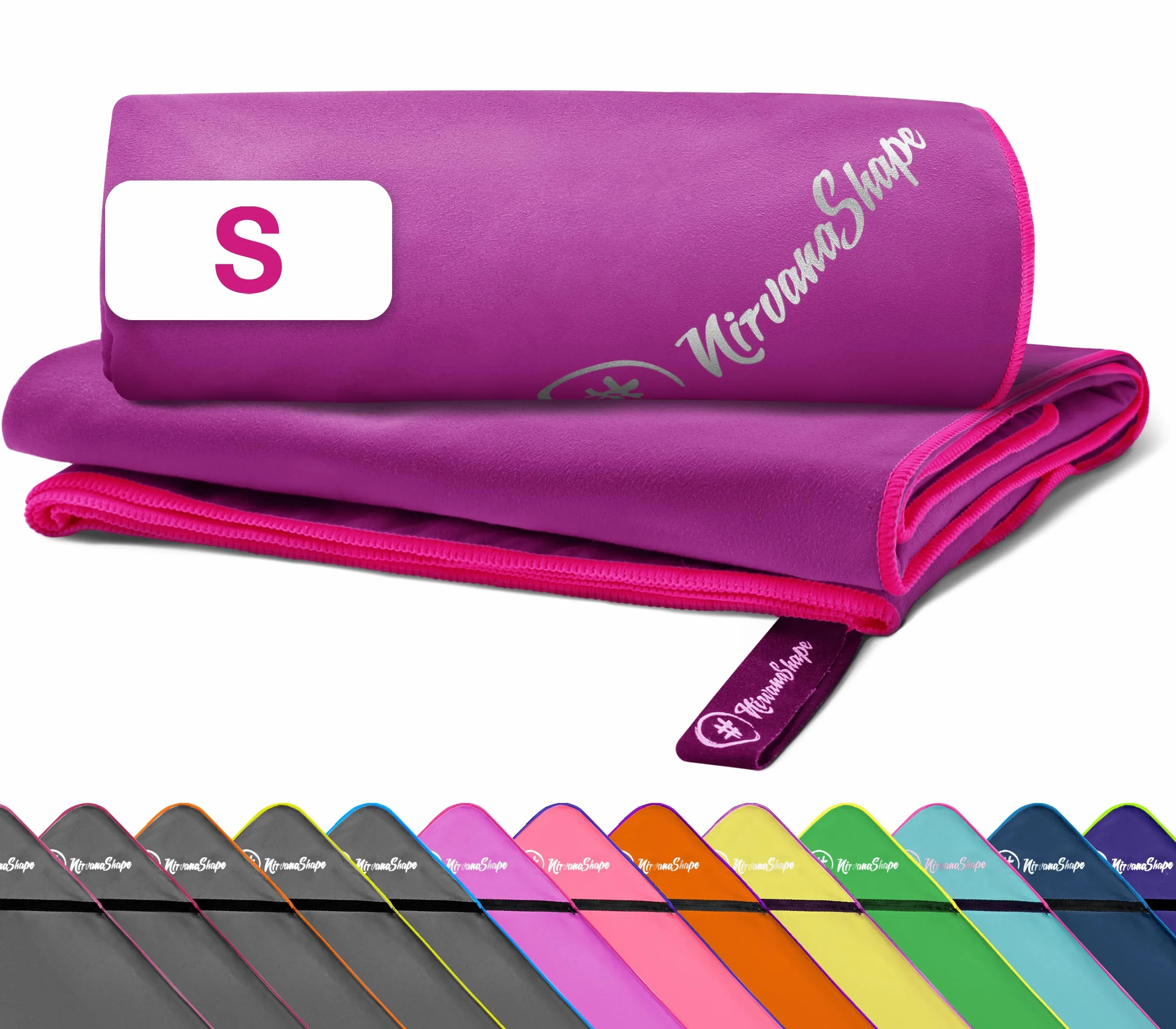 NirvanaShape Toalla de Microfibra 60 x 40 cm, Toalla de Viaje Ligera y compacta para Viajes, Vacaciones, Fitness