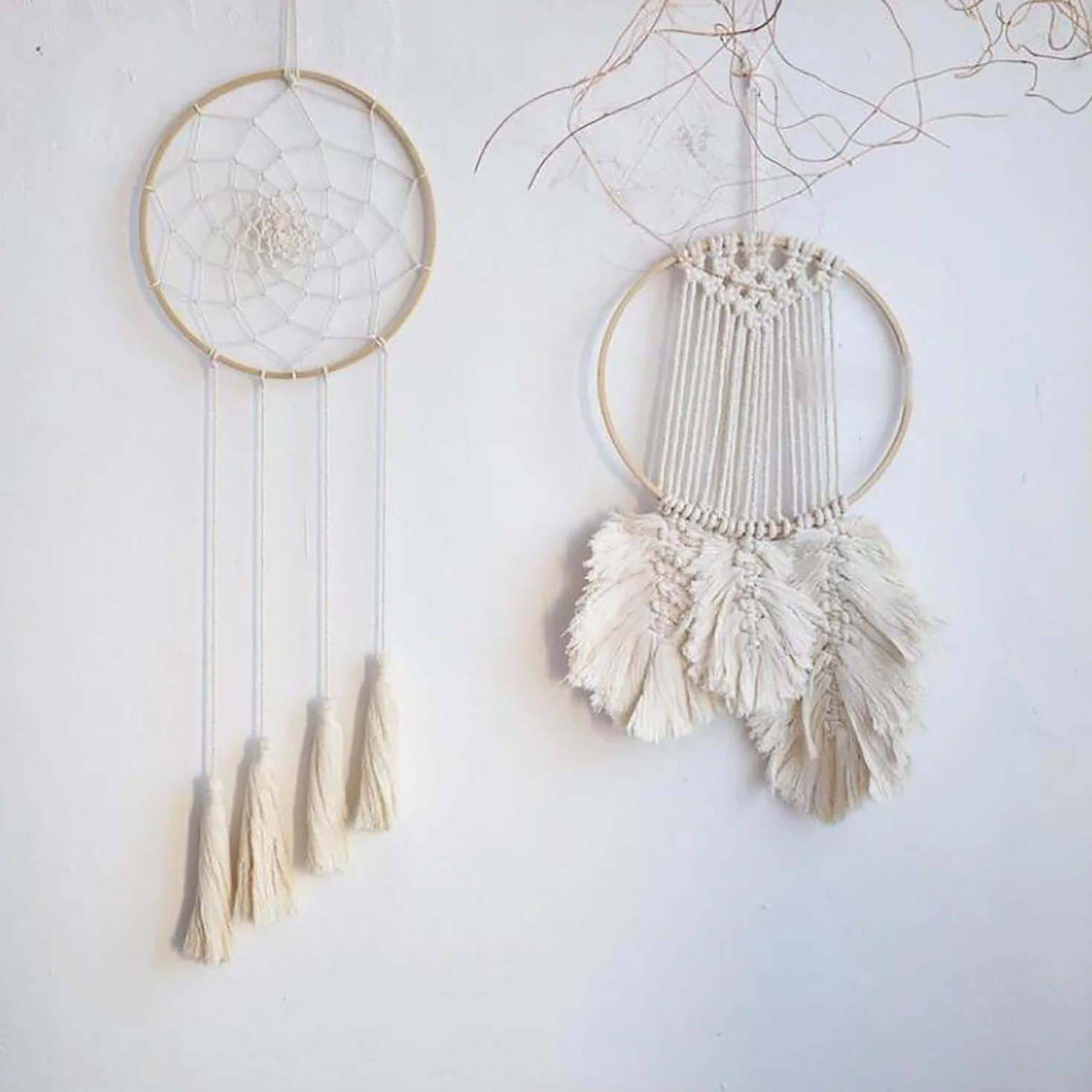 14 Aros de Madera de Bambú, 7 tamaños Anillos de Madera de Bambú, Macramé Aros de Madera para Atrapasueños, Manualidades, Corona de Boda y Manualidades para Colgar en la Pared, 8 10 13 15 17 18 20 cm