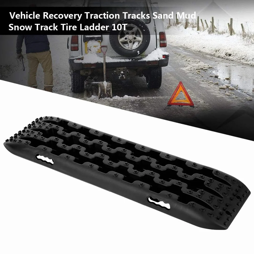 Pistas de Tracción de Recuperación, 2 piezas Tablas de Tracción Alfombrilla de Tracción Escalera para Rescate para arrancar el barro y la nieve