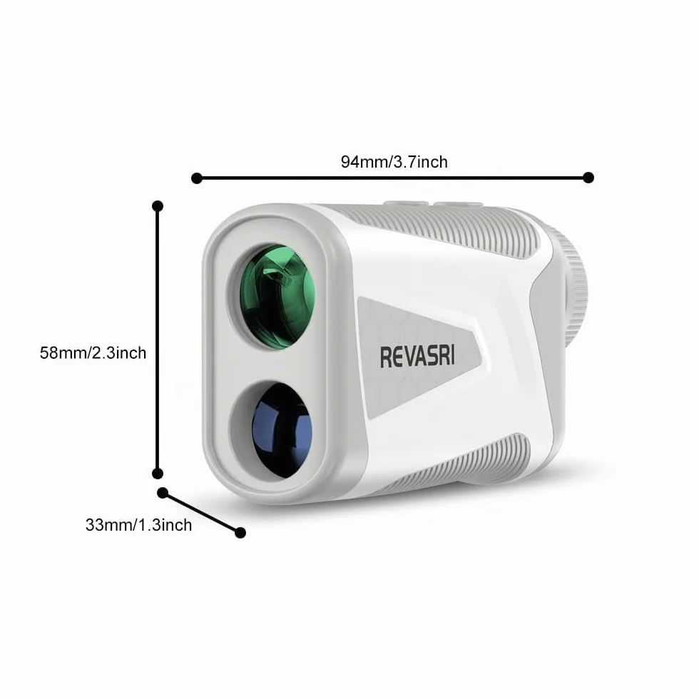 REVASRI Telémetro de golf, 1000 m, ±0,5 m, precisión bloqueo pulso, inclinación encendido apagado, 6 aumentos, IP54, USB