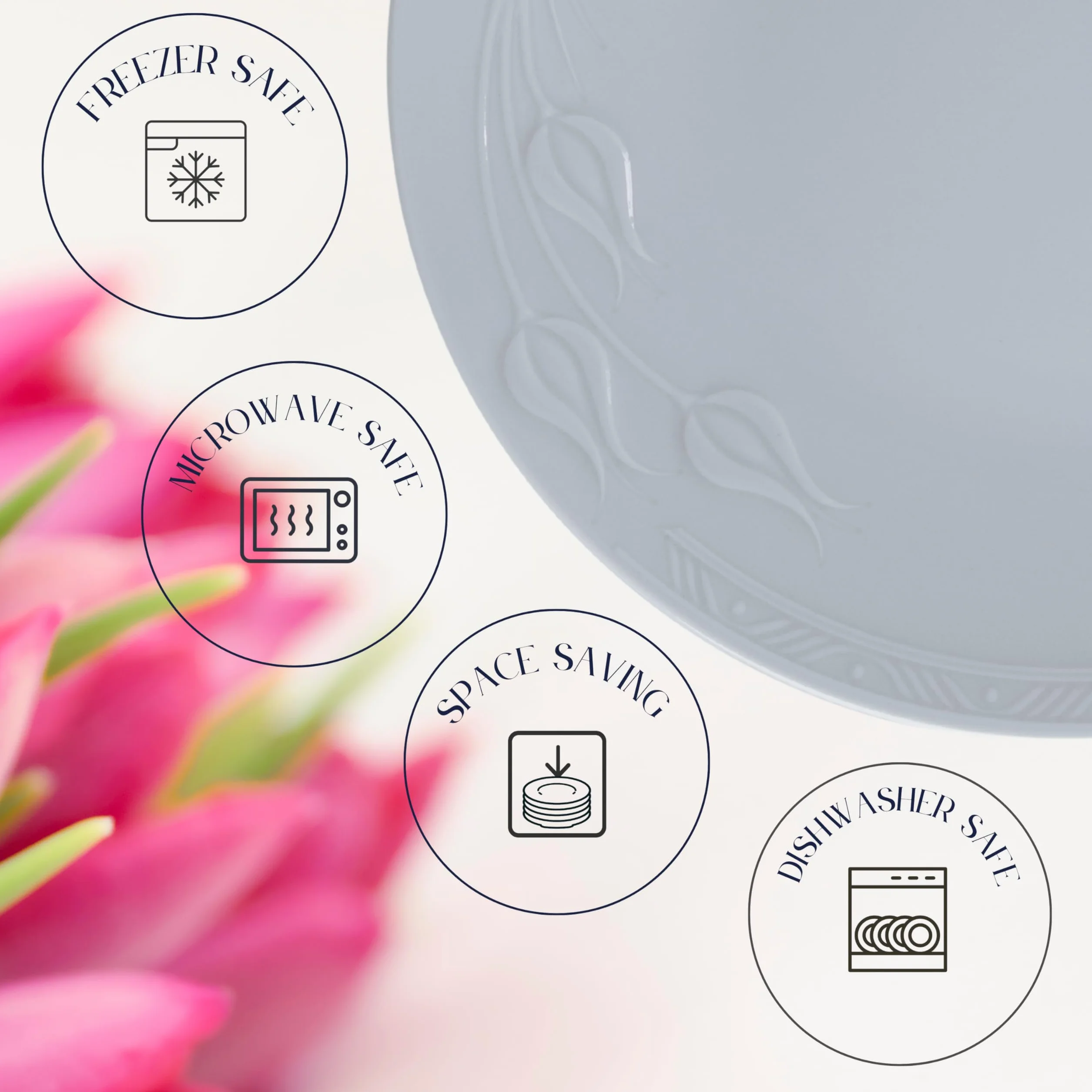 Güral Porselen Vajilla de Porcelana Rene, de 18 Piezas para 6 Personas – Completa de Porcelana Blanca