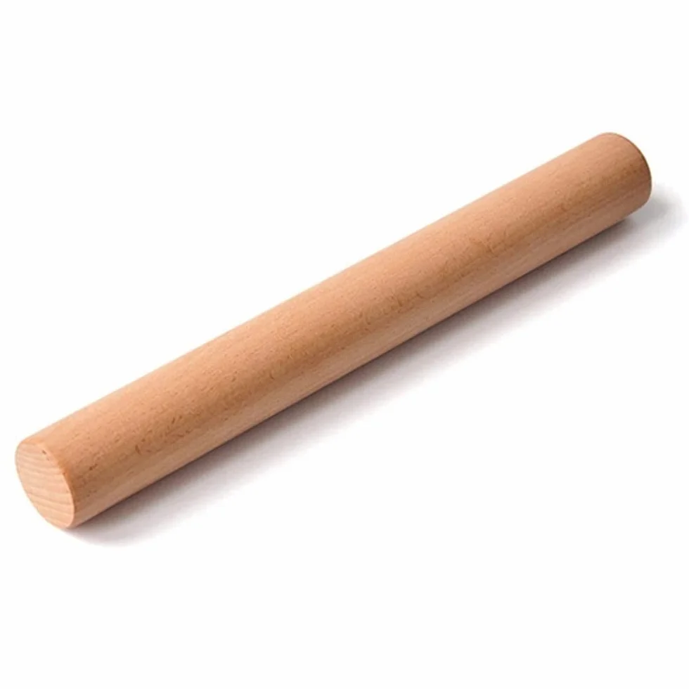 Rodillos de Amasar Rodillo de amasar de madera maciza, palito de fideos, piel de bola de masa hervida for el hogar, rodillo largo de amasar Utensilios de Cocina ( Color : As shown , Size : 40x3cm )