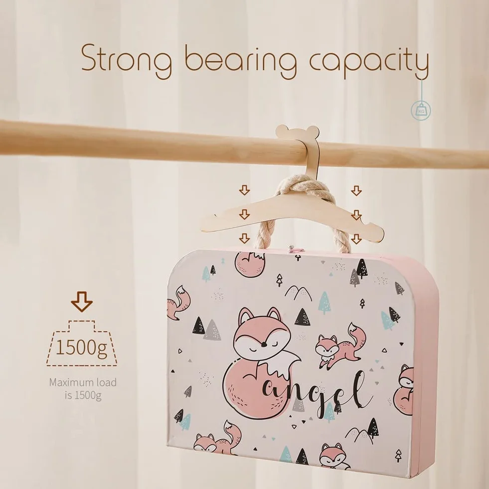 Perchas de Madera Natural para Ropa - 30 Piezas para Perchero Infantil