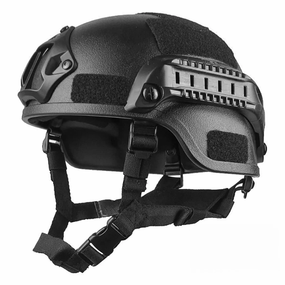 Tamaño de Casco de Airsoft rápido de Airsoft Casco Universal Casco Ajustable Rail Lateral NVG Montaje Protector de protección para Caza, Negro