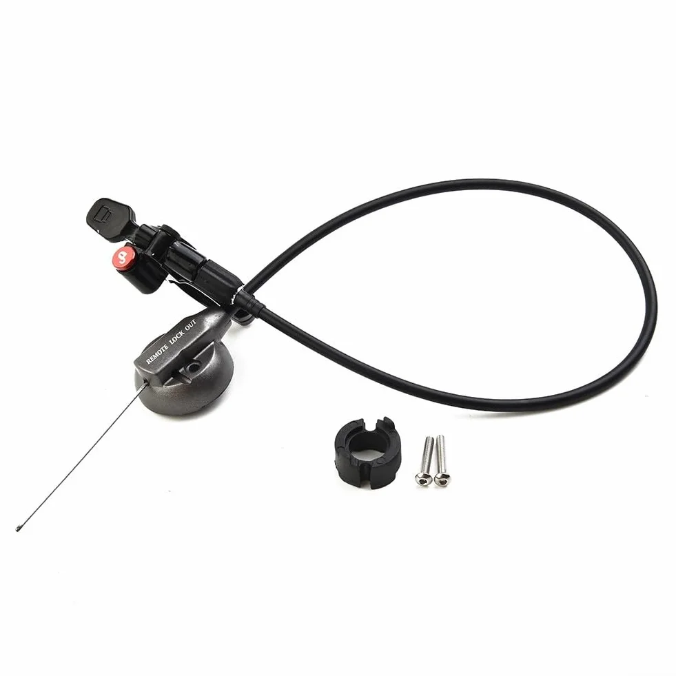 Palanca de interruptor de bloqueo remoto de horquilla de bicicleta de aleación de aluminio compatible con horquillas de suspensión RAIDON, XCM y NCX, se adapta a manillares de 22.2 mm, color negro