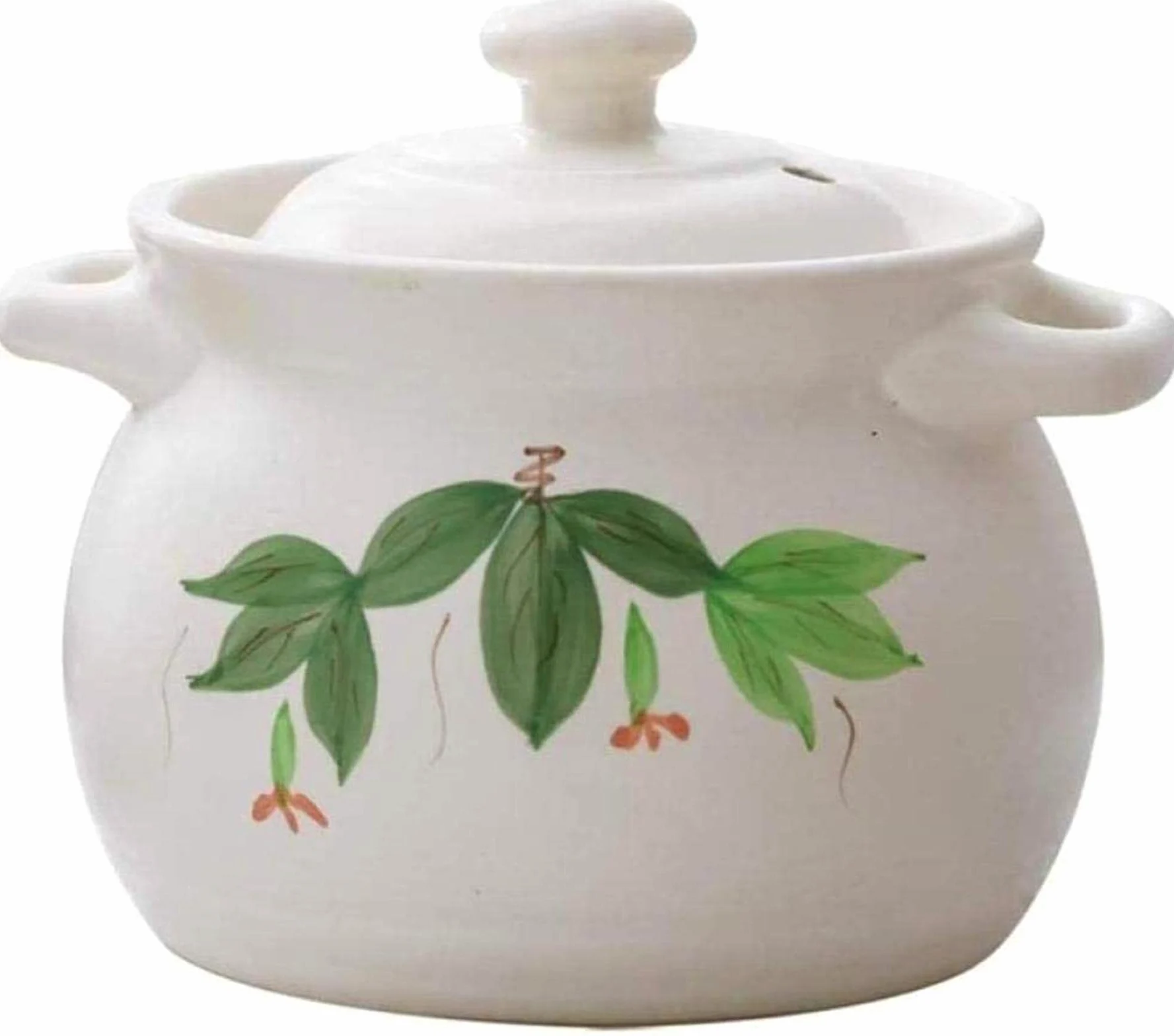 Cazuela de Barro/cazuela de Barro/sartén de Barro: cocción Resistente a Altas temperaturas, no Pierde Color, no envejece, Duradera y práctica, Capacidad de 1000 ml,White-Capacity 1000ml