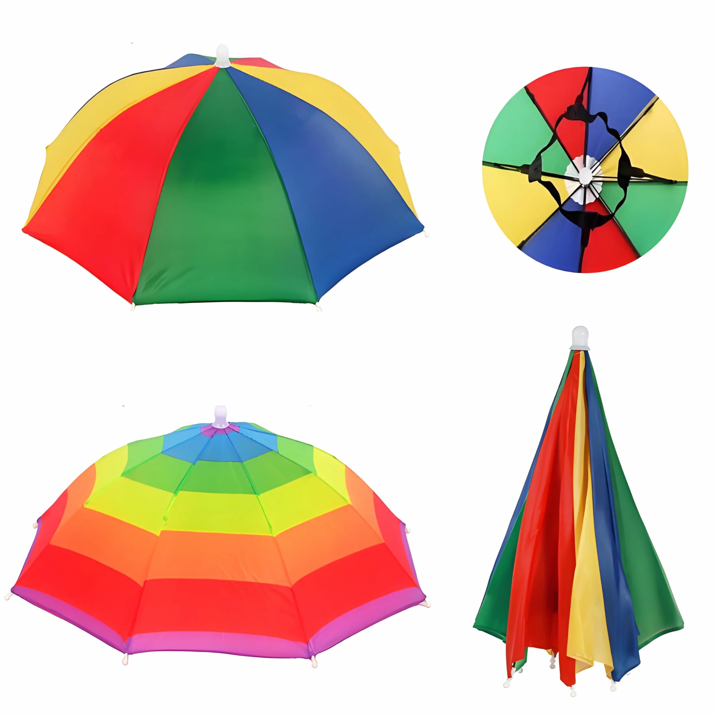 Paraguas de Cabeza Sombrero 2 Piezas Modelo de Colores para Pesca Playa Ciclismo