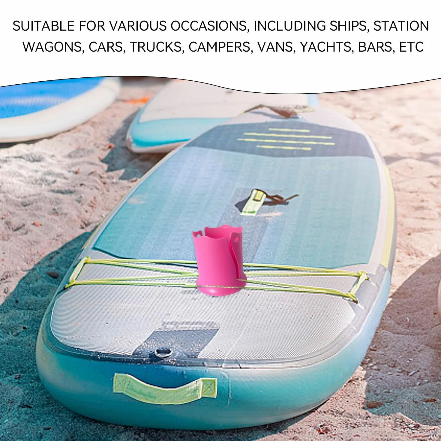 Soporte para Bebidas de Silicona para Tabla de Surf Paddle Surf, 4 Piezas (Azul, Rosa Roja)