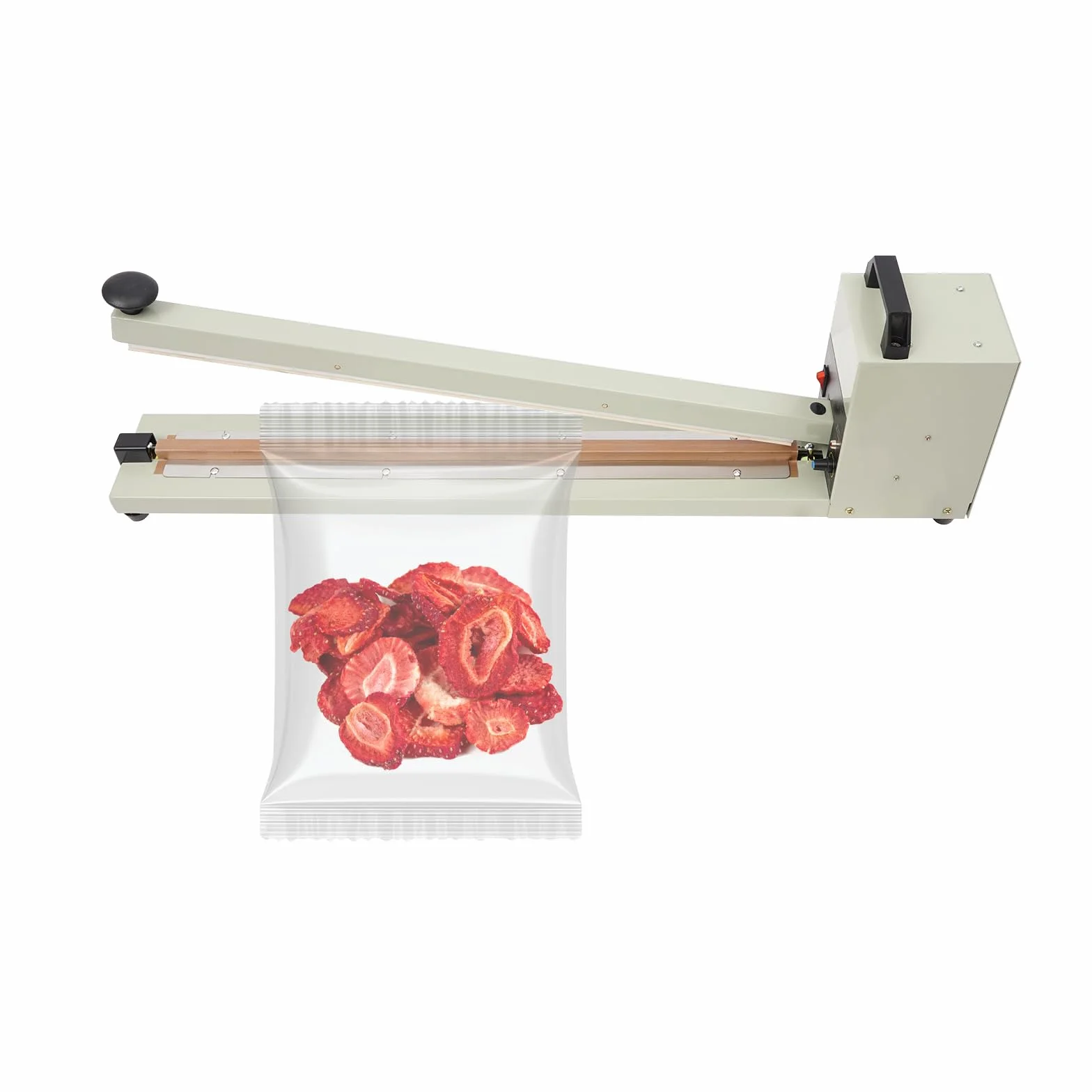 Selladora 600 mm, termoselladora 750 W, soldadora con 8 niveles de temperatura, ancho de sello 3 mm, ideal para hogar, panaderías, cafeterías y pequeños comercios