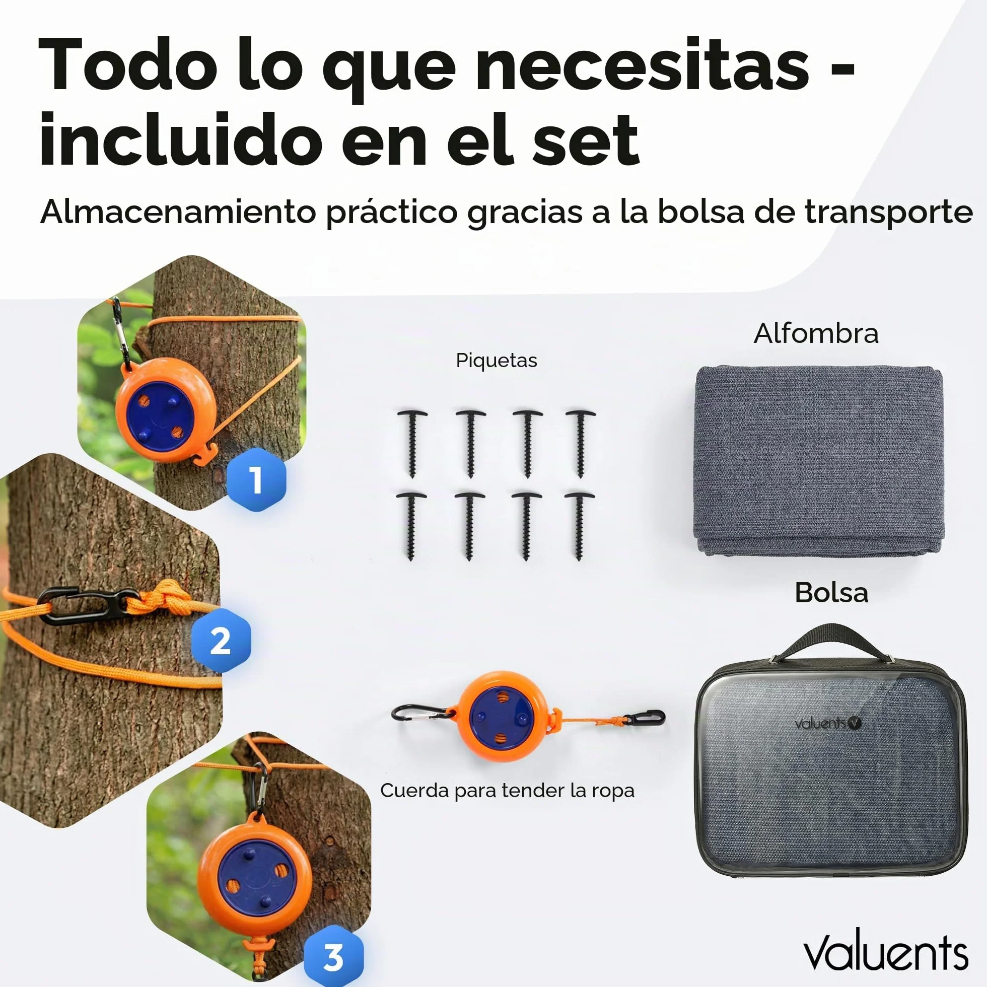Alfombra para tienda de campaña azul gris varios tamaños camping exteriores incluye bolsa de transporte tendedero