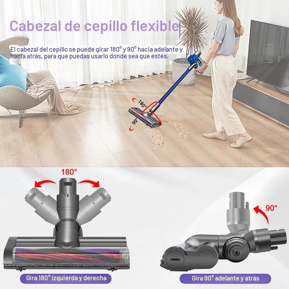 Cepillo eléctrico compatible con Dyson V6 DC58 DC59 DC62 DC72 DC74 SV04 SV06 SV09, piezas de repuesto de cabezal limpiador de accionamiento directo, boquilla de turbina para Dyson V6, cepillo turbo