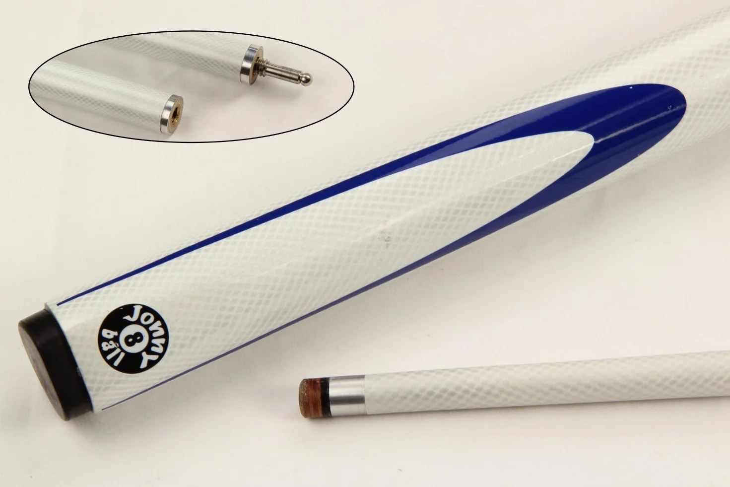 Inferno Taco de billar 2 piezas punta 9 mm grafito 144,78 cm blanco