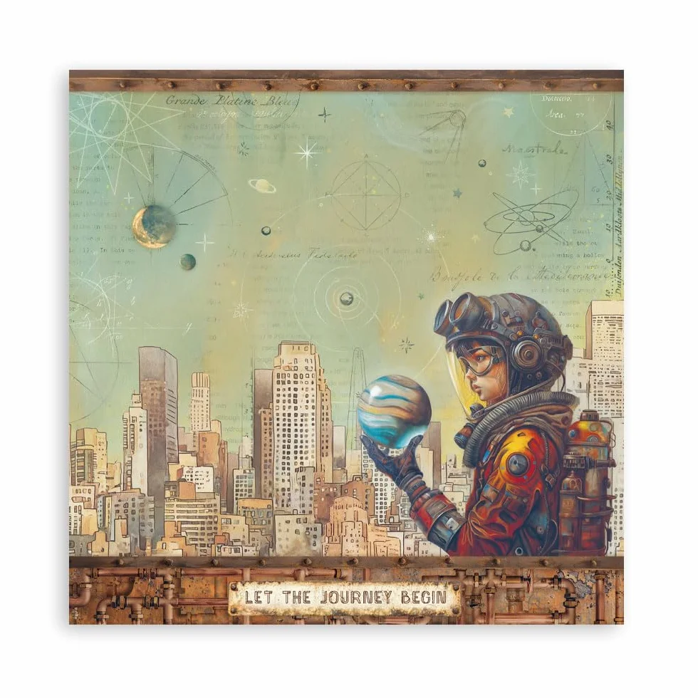 Stamperia - Scrapbook Paper Pad for Scrapbooking, Albums, Cards, Bullet Journals and More, Acid Free, Single Face, Perfect for Hobbies, Crafts, and Gifting (A New Beginning) (20.3 x 20.3cm)