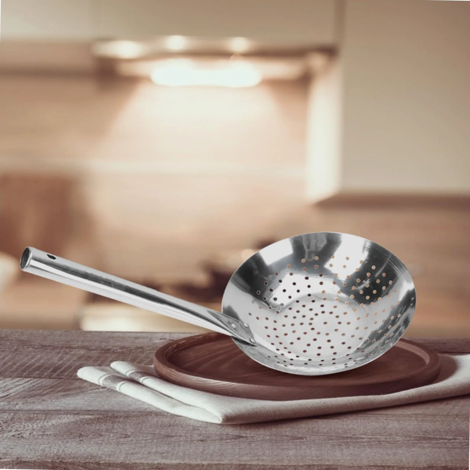 Colador de Acero Inoxidable para Cocina Herramienta Multifuncional Resistente al Calor para Escurrir Pasta Frituras y Verduras Utensilio Práctico para Uso Doméstico