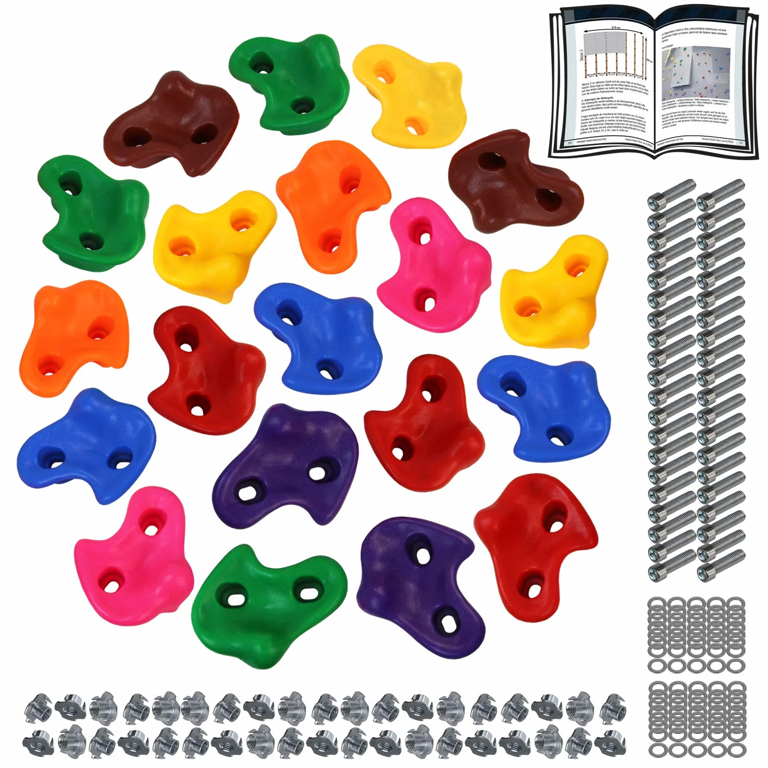 ALPIDEX Presas de Escalada para niños 200 kg 20 Piezas
