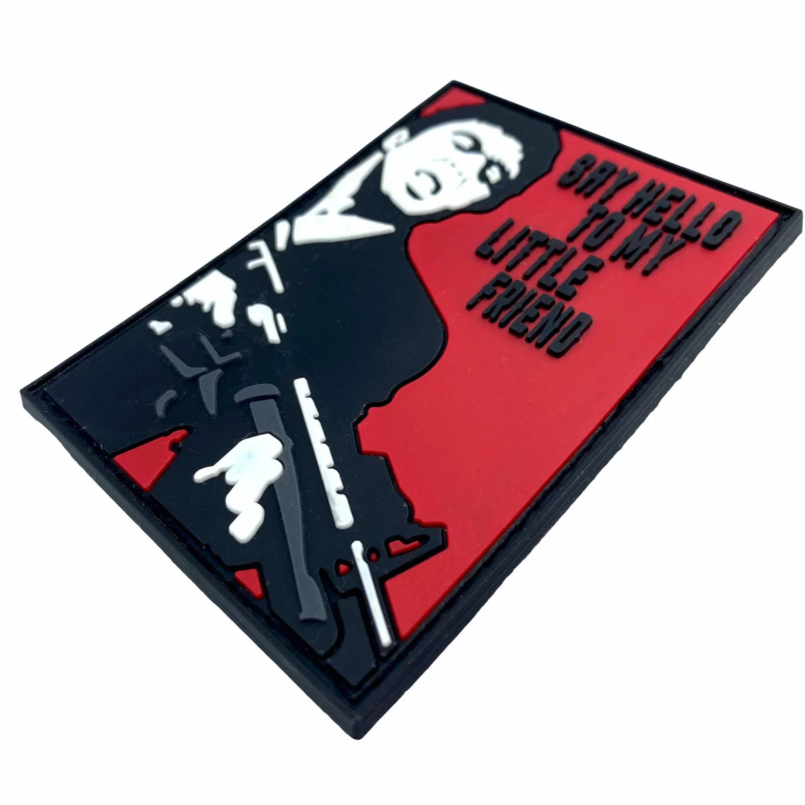 Parche táctico de PVC para airsoft, paintball, cosplay "Say Hello to My Little Friend"